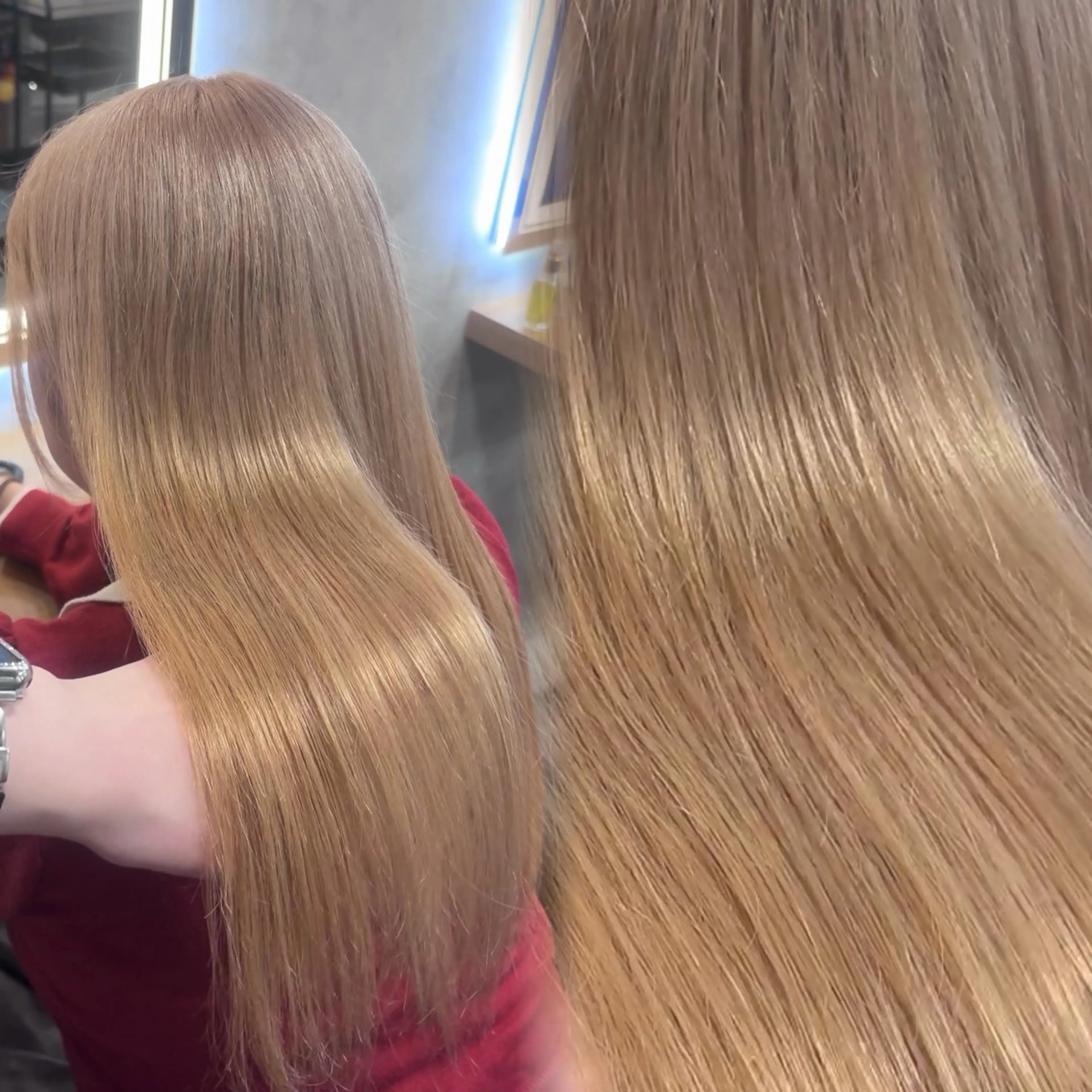 ロング カラー ベージュカラー ブリーチ ブロンド ケアブリーチ ホワイトベージュ ヘアカラー トリートメント 透明感韓国カラー 🎀𝐒𝐀𝐇𝐎のヘアスタイル