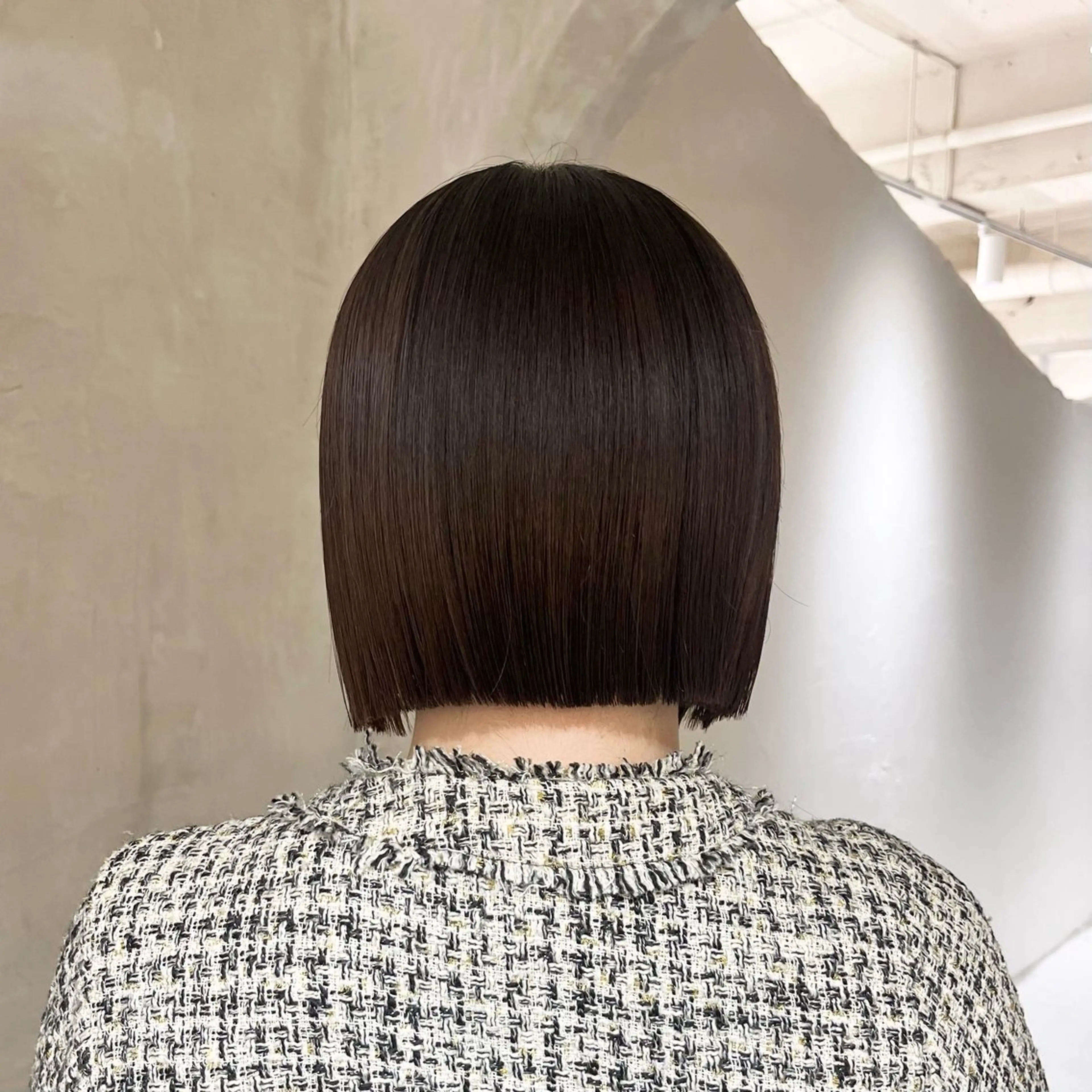 ミディアム 切りっぱなしボブ ボブ カット トリートメント effect横浜所属・切りっぱなしボブ/ 艶カラー/綾莉のヘアスタイル