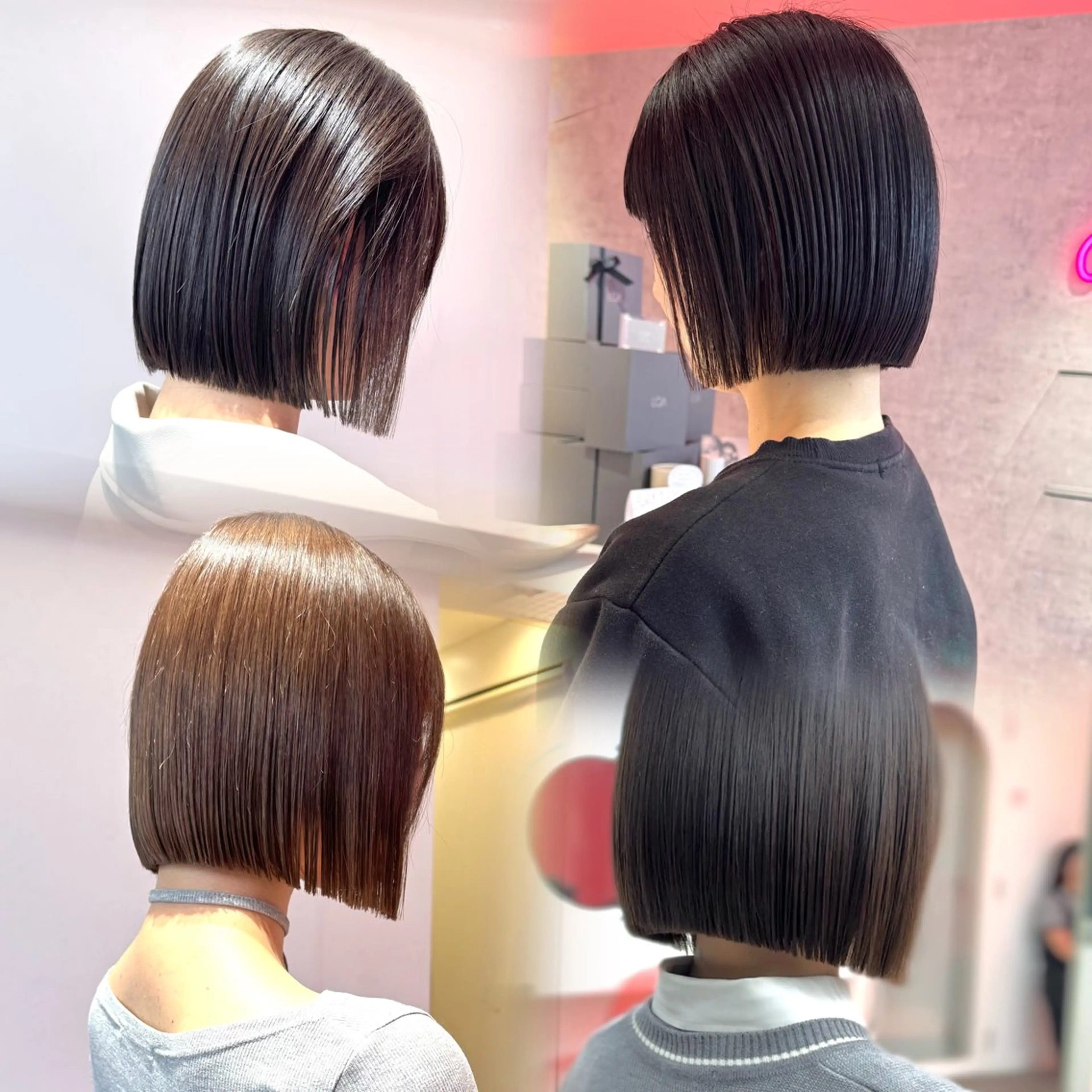 ショート カット 縮毛矯正 トリートメント 莉乃/縮毛矯正/髪質 改善/艶カラーのヘアスタイル