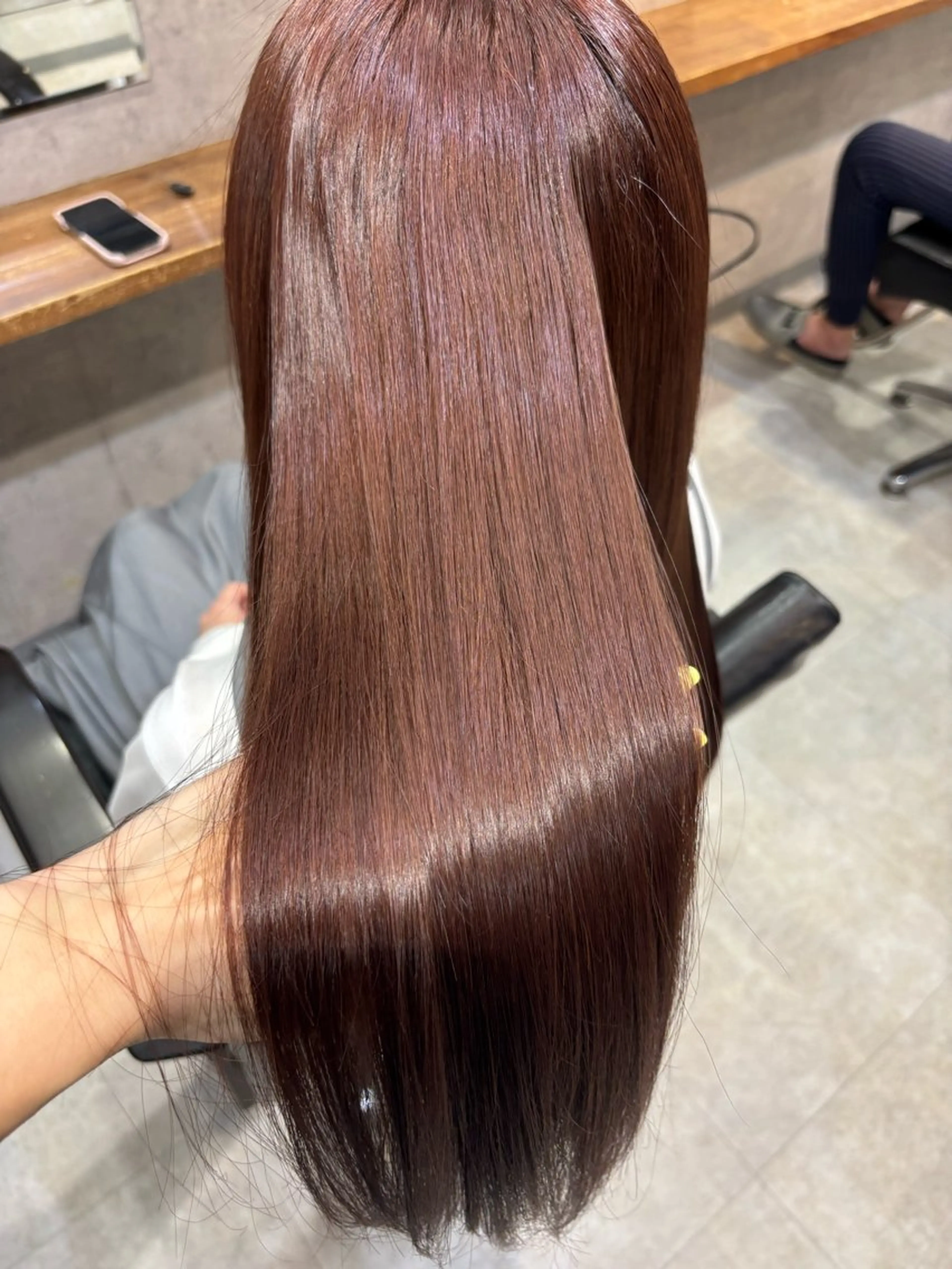 ロング カラー ブラウンカラー ピンクカラー ピンクブラウン ヘアカラー 松井那津子 /ハイライトブリーチのヘアスタイル