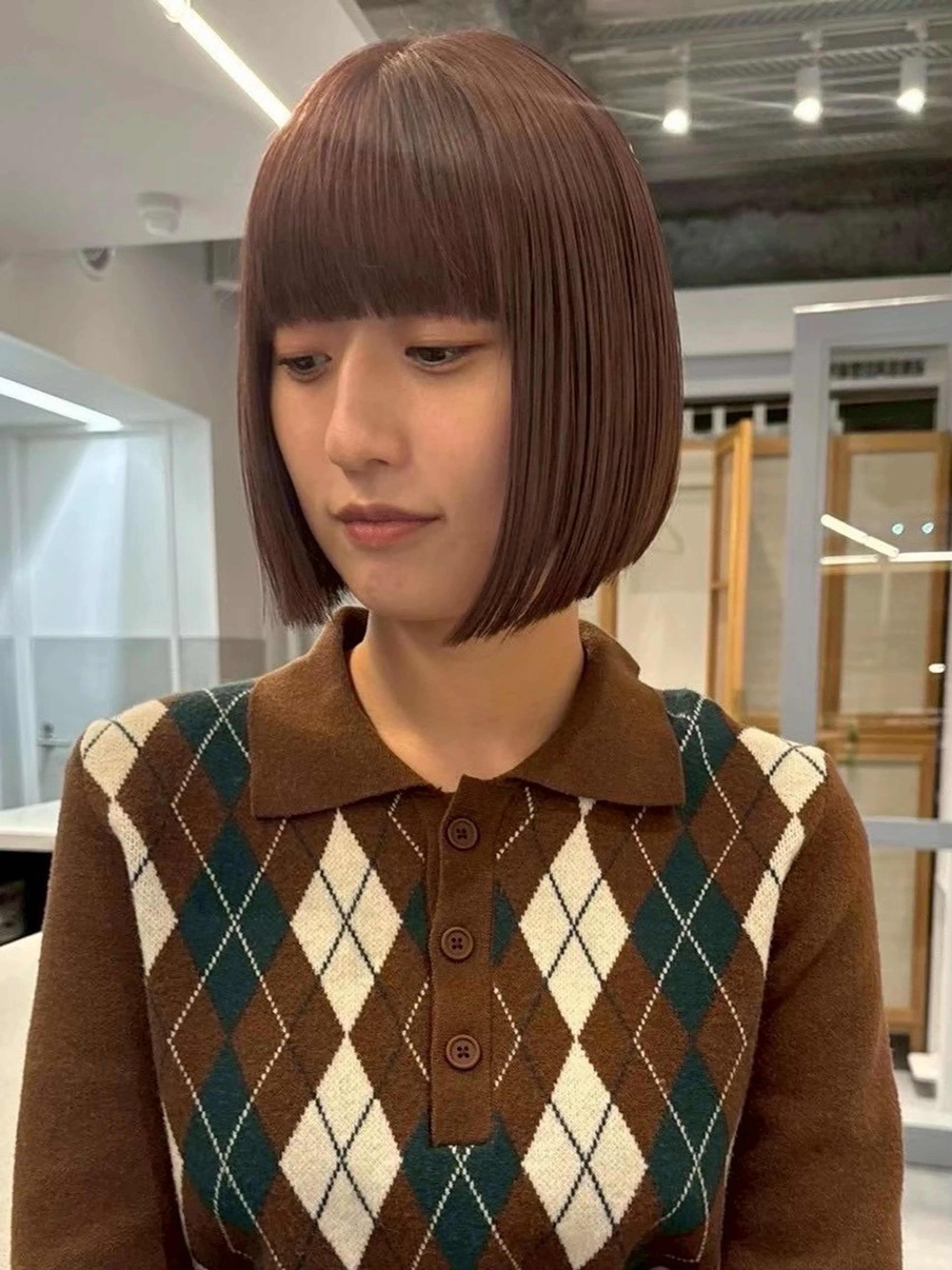 ショート 髪質改善 縮毛矯正 トリートメント カット ヘアカラー トリートメント nok所属・nok Osakaのヘアスタイル