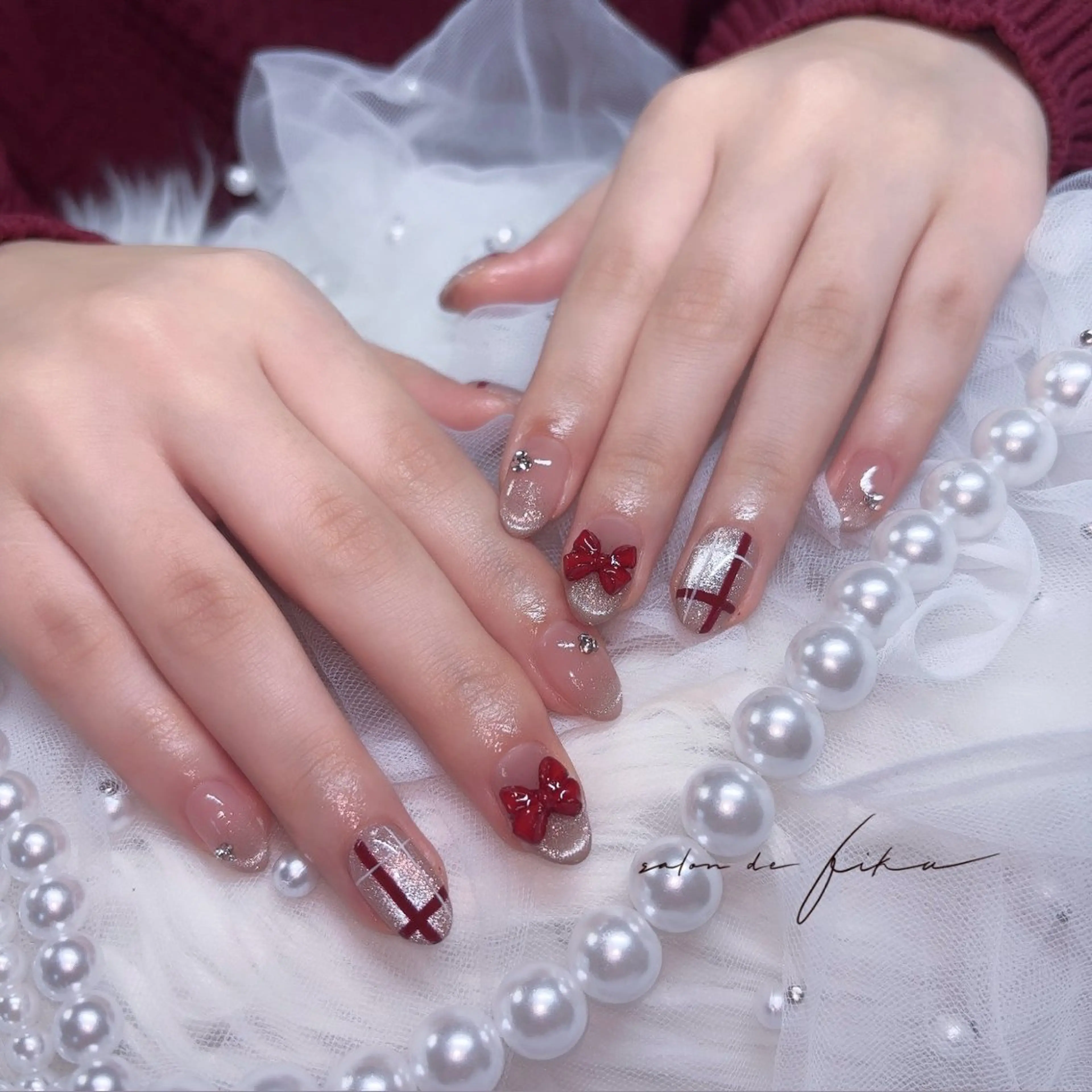 ネイル 冬ネイル クリスマス ハンドネイル ayano 【パラジェル取扱店】のネイルデザイン