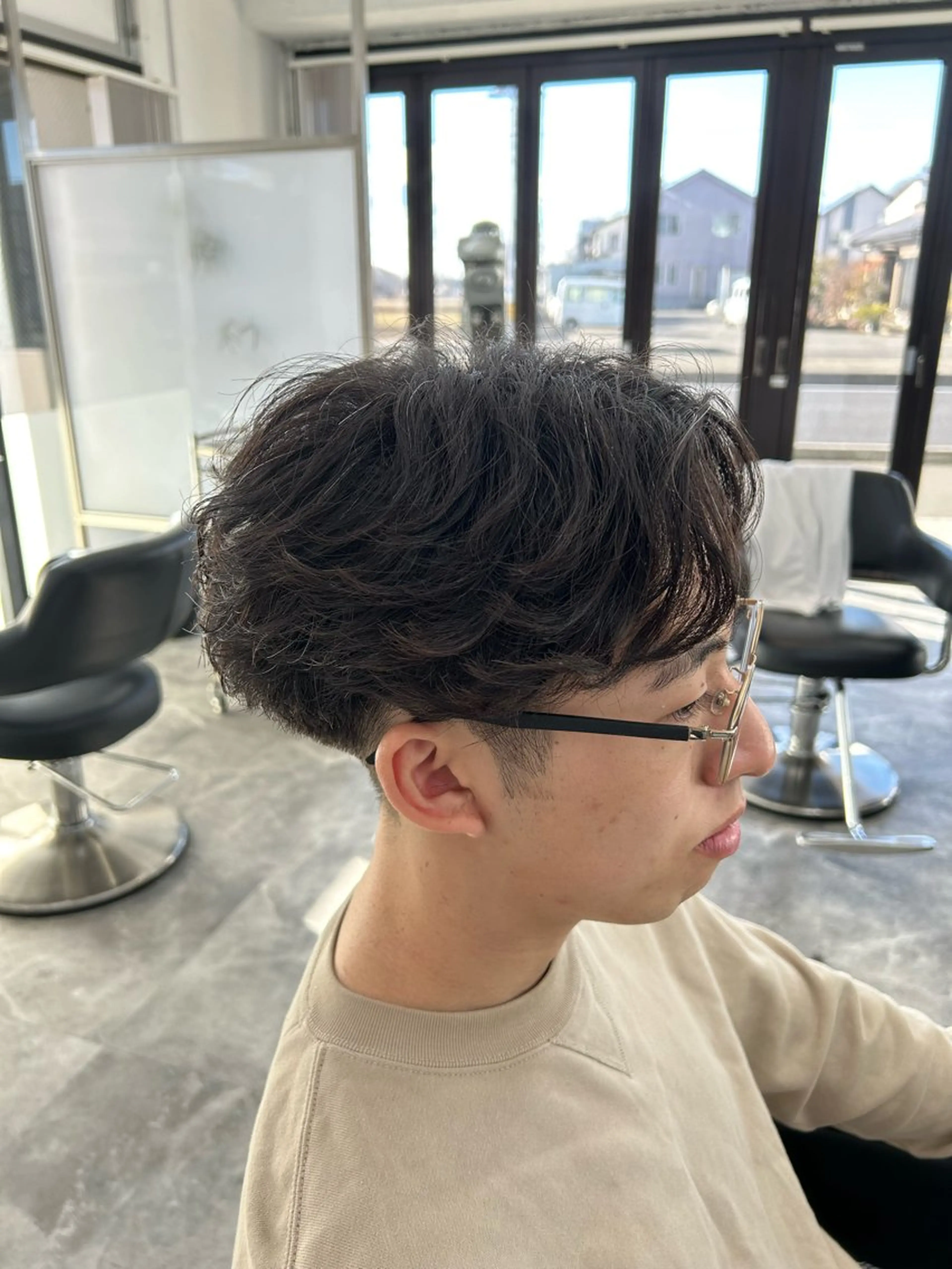 ミディアム ミディアムパーマ カット パーマ メンズ特化美容師 /真家雅樹🔥のヘアスタイル