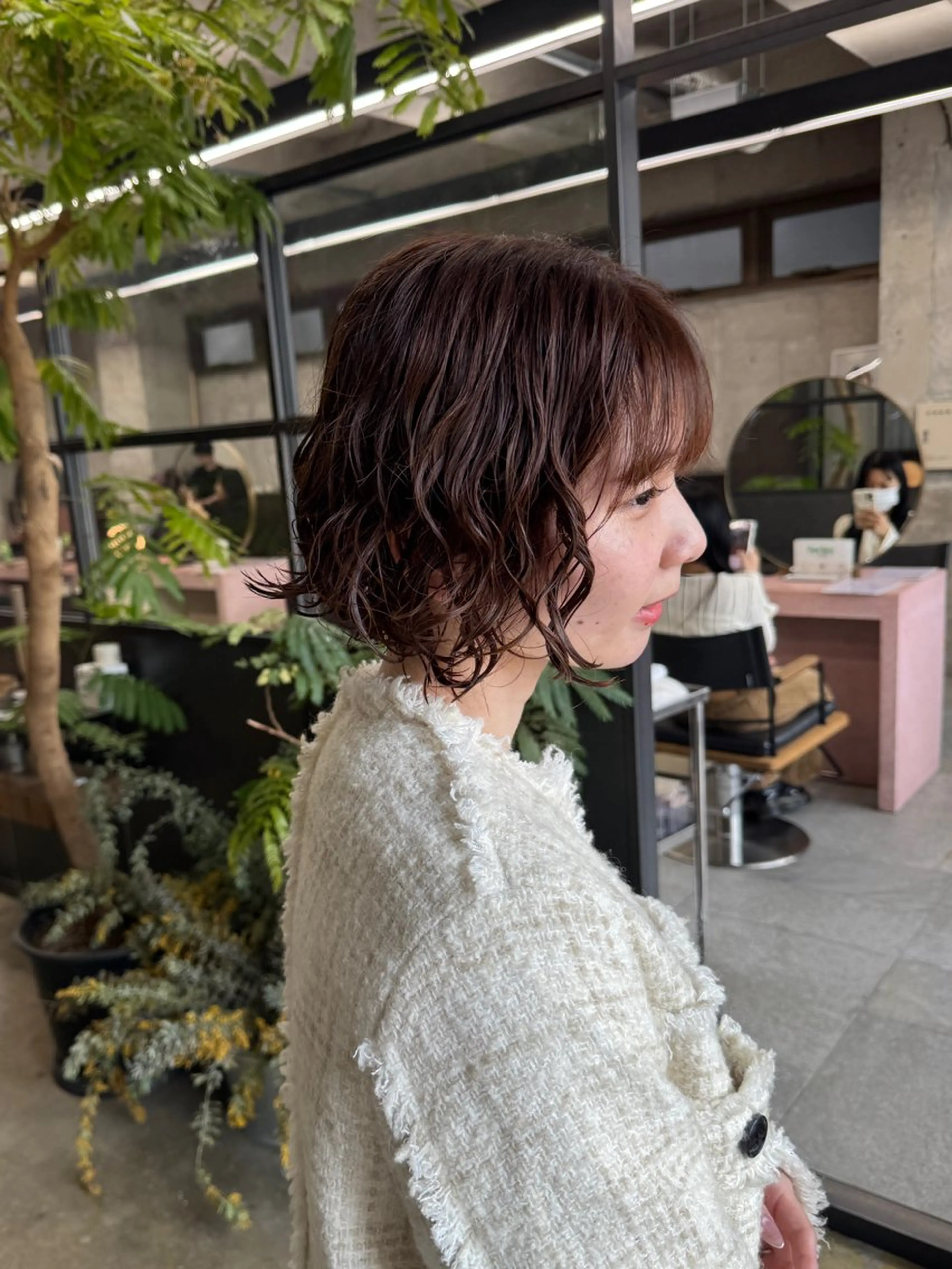 カラー パーマ ボブ カット ヘアカラー パーマ トリートメント 森田遥奈/透明感カラ ー/似合わせカットのヘアスタイル