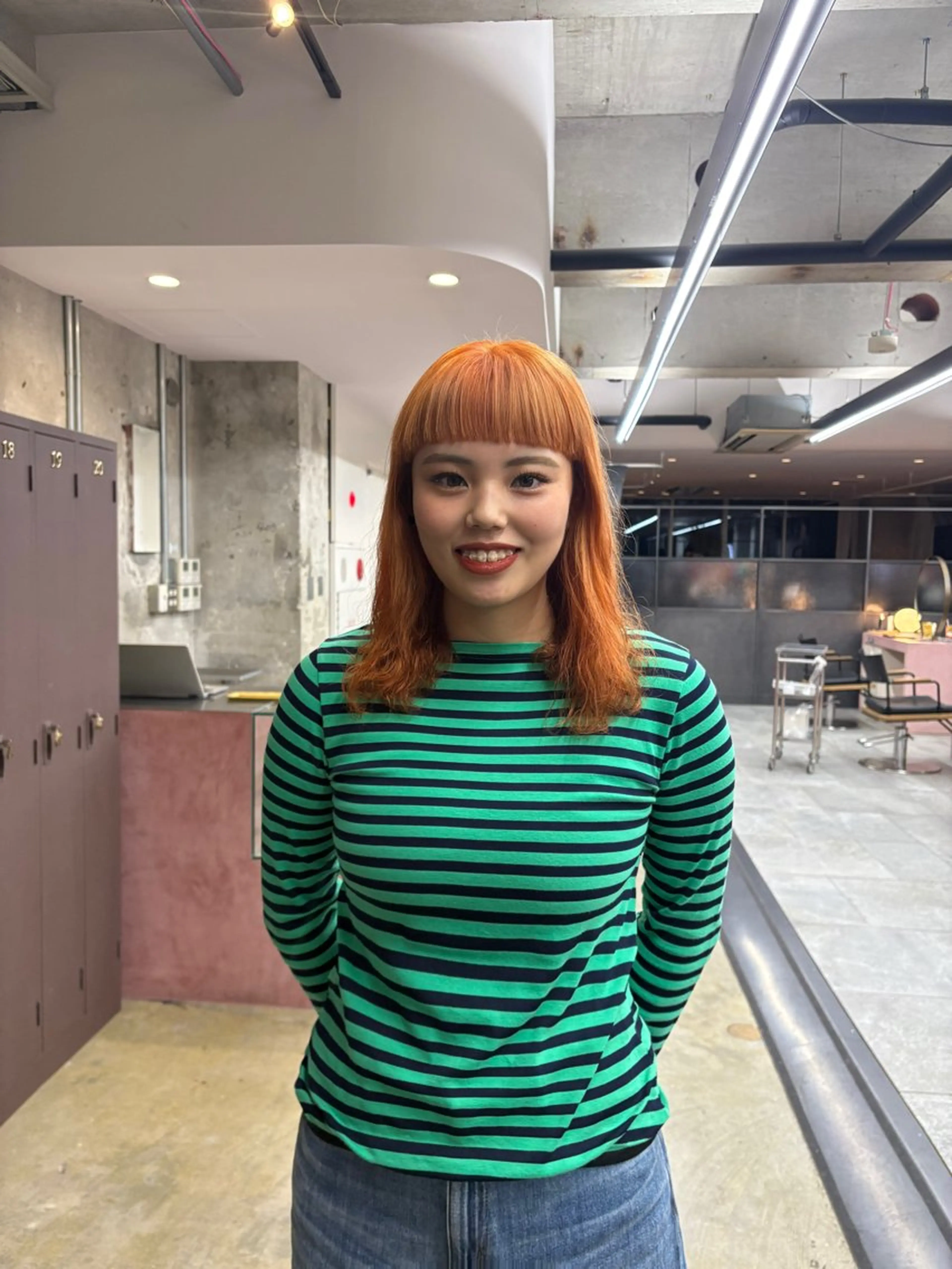 ミディアム カラー ヘアカラー 大下 心渚 /ブリーチ/艶カラーのヘアスタイル