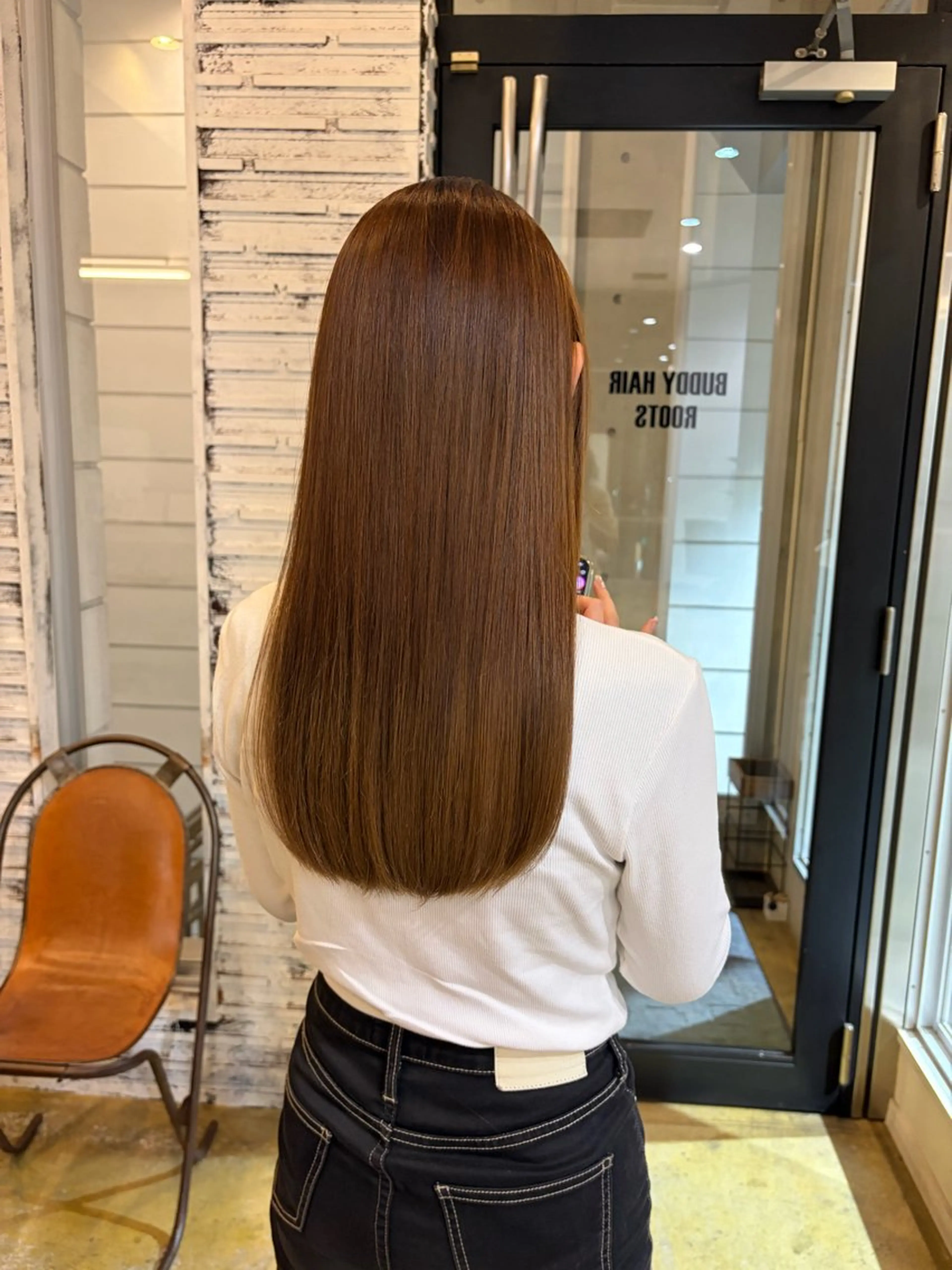 ロング 縮毛矯正 トリートメント 酸性ストレート/ 髪質改善/イソヤトモのヘアスタイル