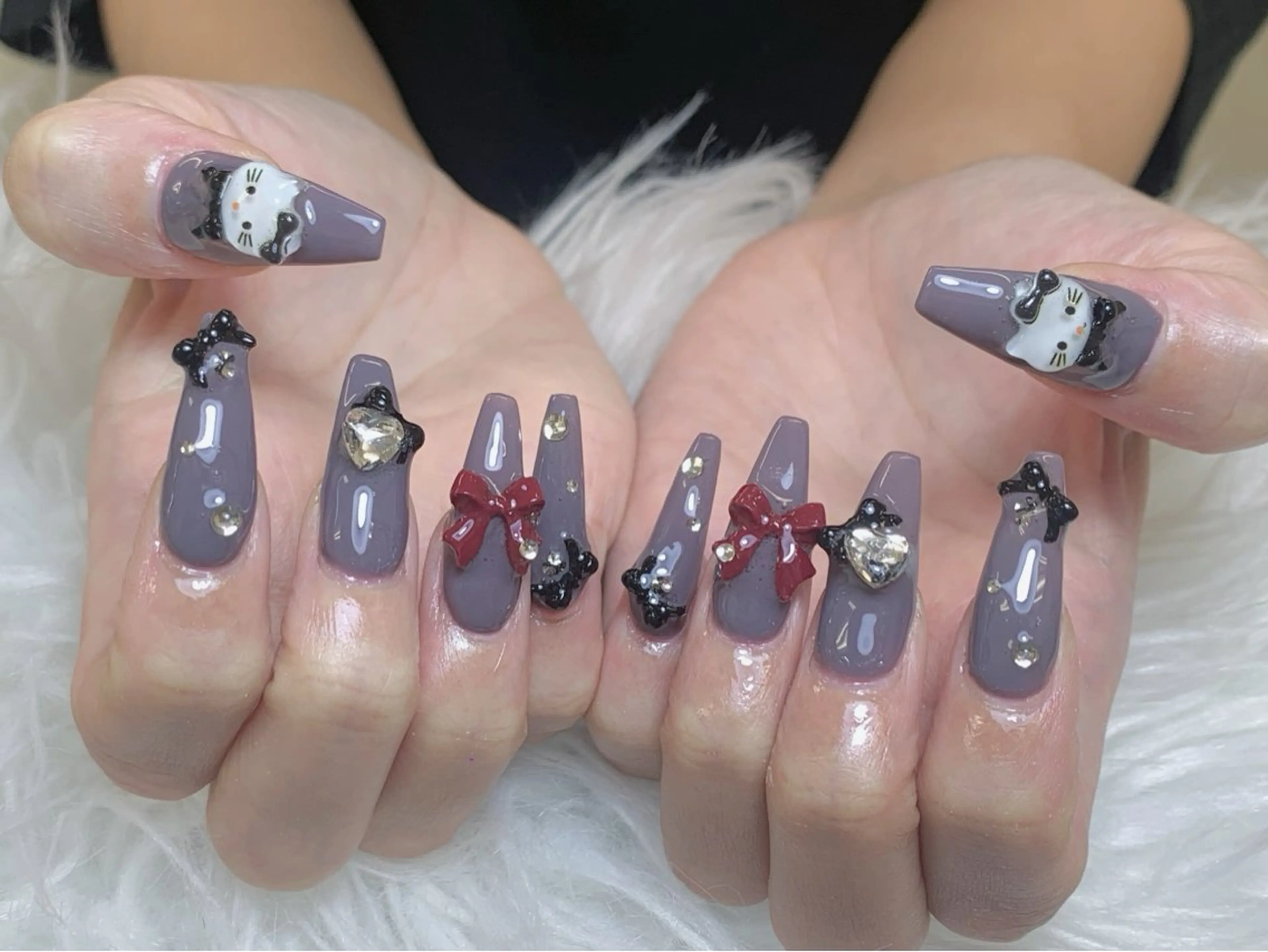 ネイル チークネイル 長さ出し フレンチネイル ジェルネイル ガラスフレンチ ハンドネイル ANH NAIL ゴテゴテ専門店💎のネイルデザイン