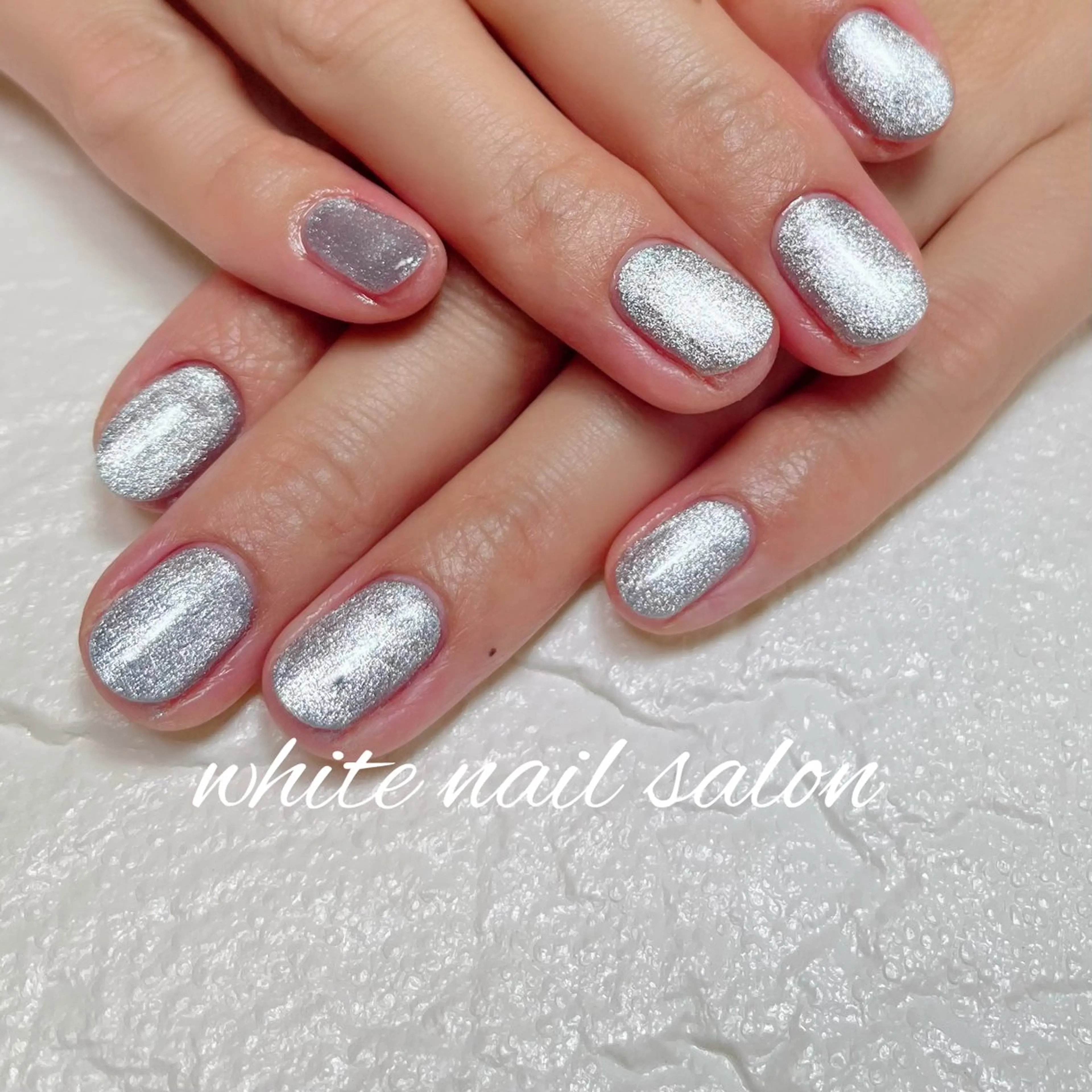 ネイル ラメ(グリッター) マグネットネイル 持ち込み ハンドネイル white nail salonのネイルデザイン