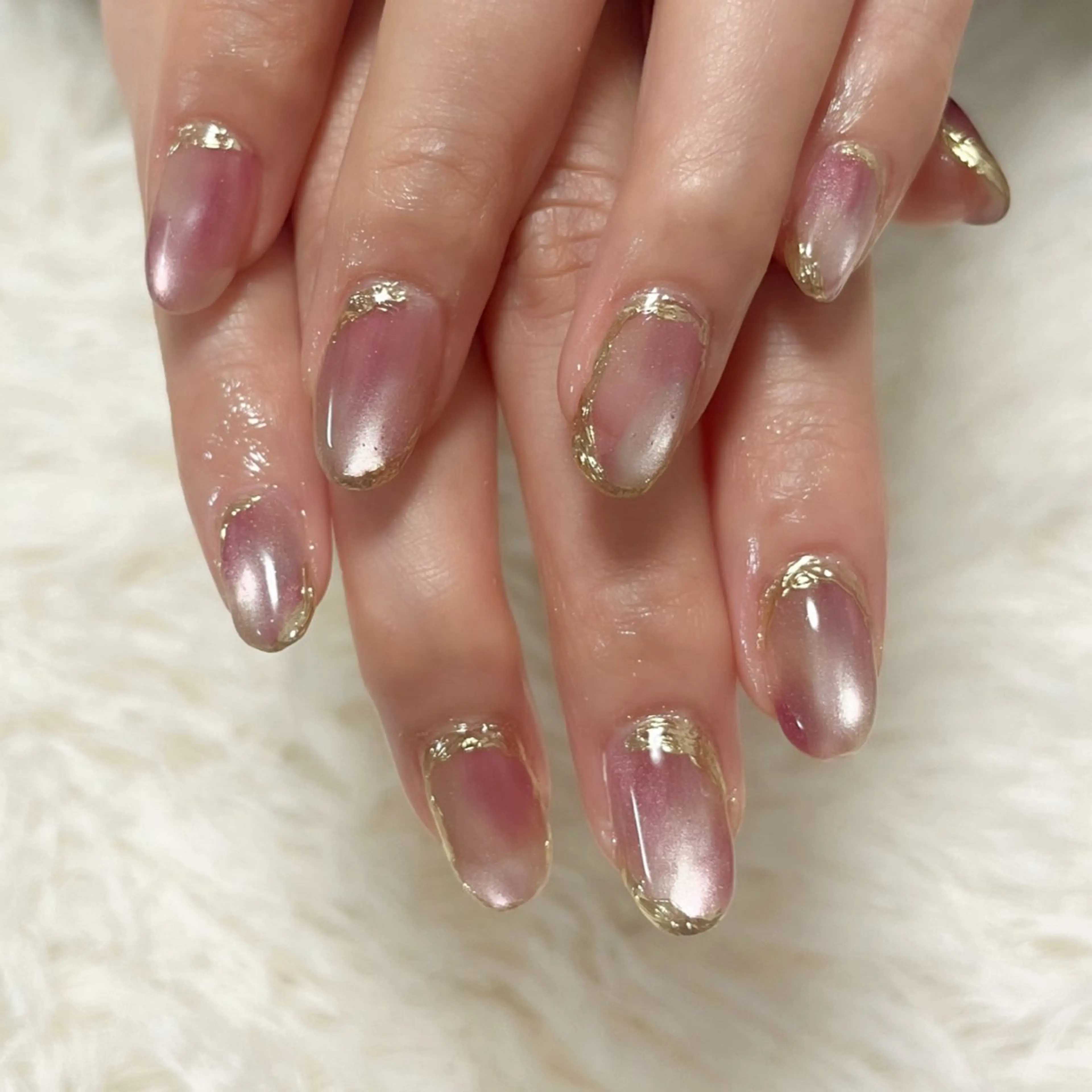 ネイル マグネットネイル ミラーネイル ニュアンスネイル オフィスネイル 島田 亜紀のネイルデザイン