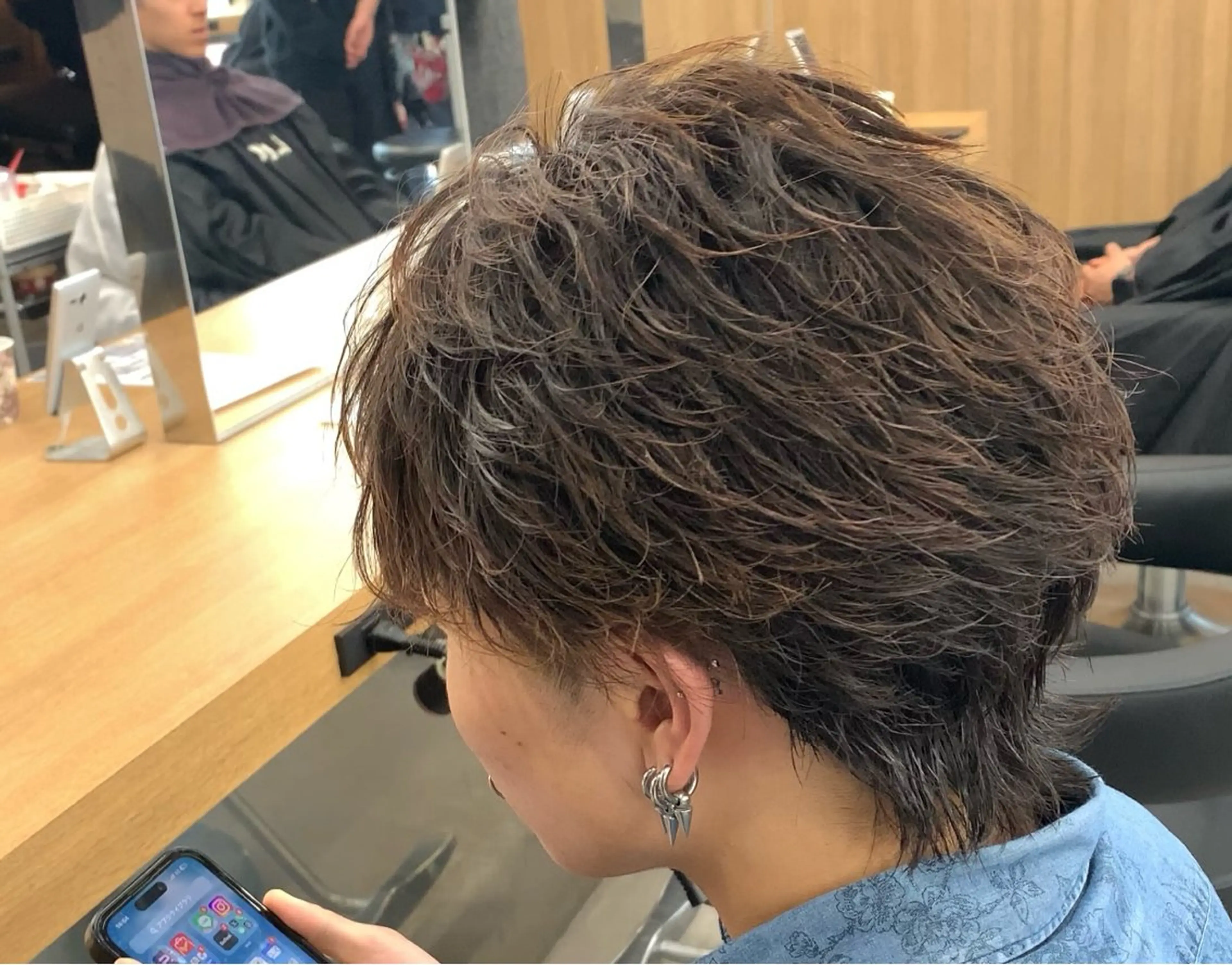 ショート カラー パーマ ハイライトカラー メッシュ ハイライト ショートヘア 縮毛矯正 福井祥太／ニュアンス /韓国メンズ🇰🇷のヘアスタイル