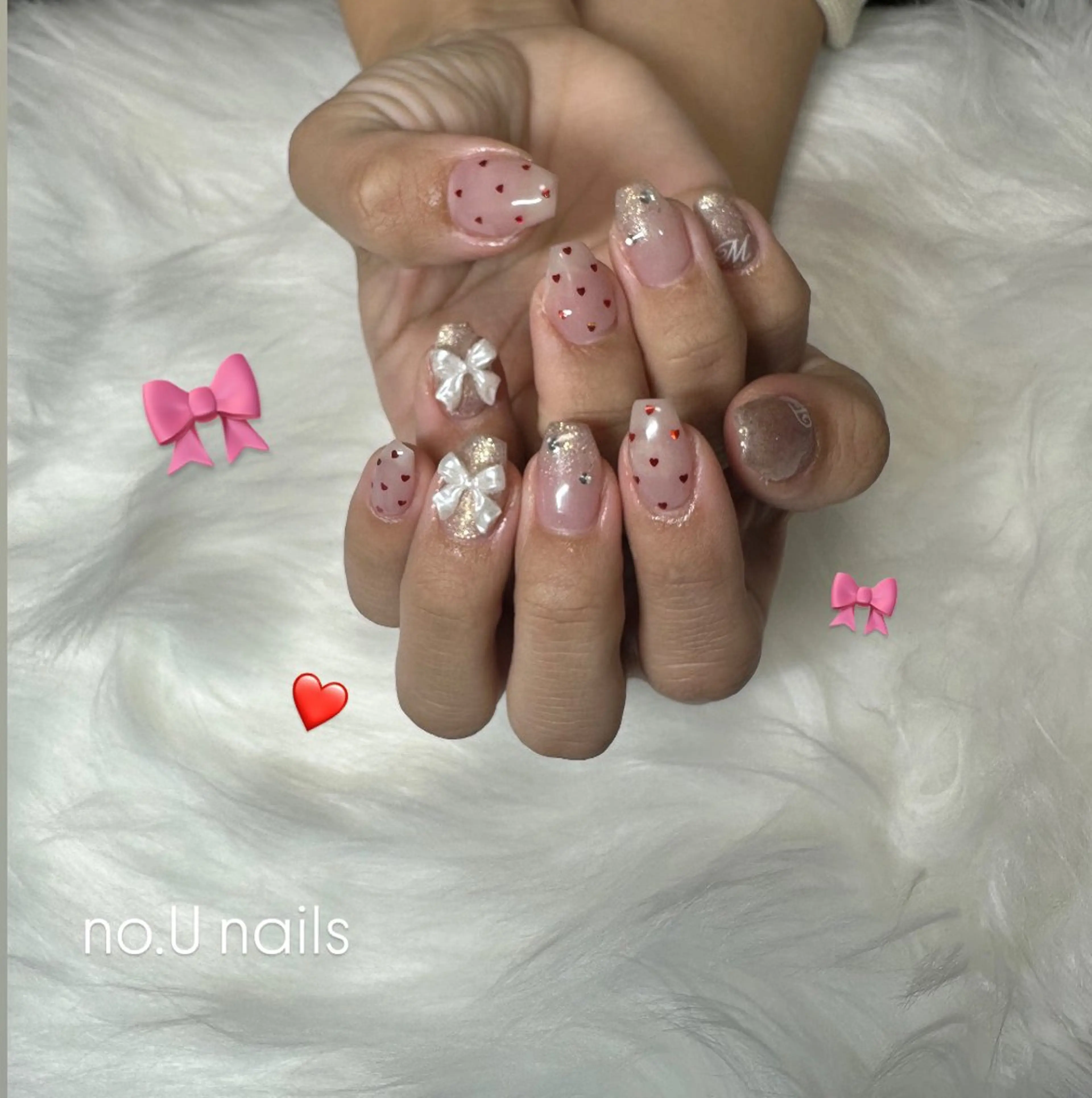 ネイル バレンタイン ハンドネイル no.U nailsのネイルデザイン