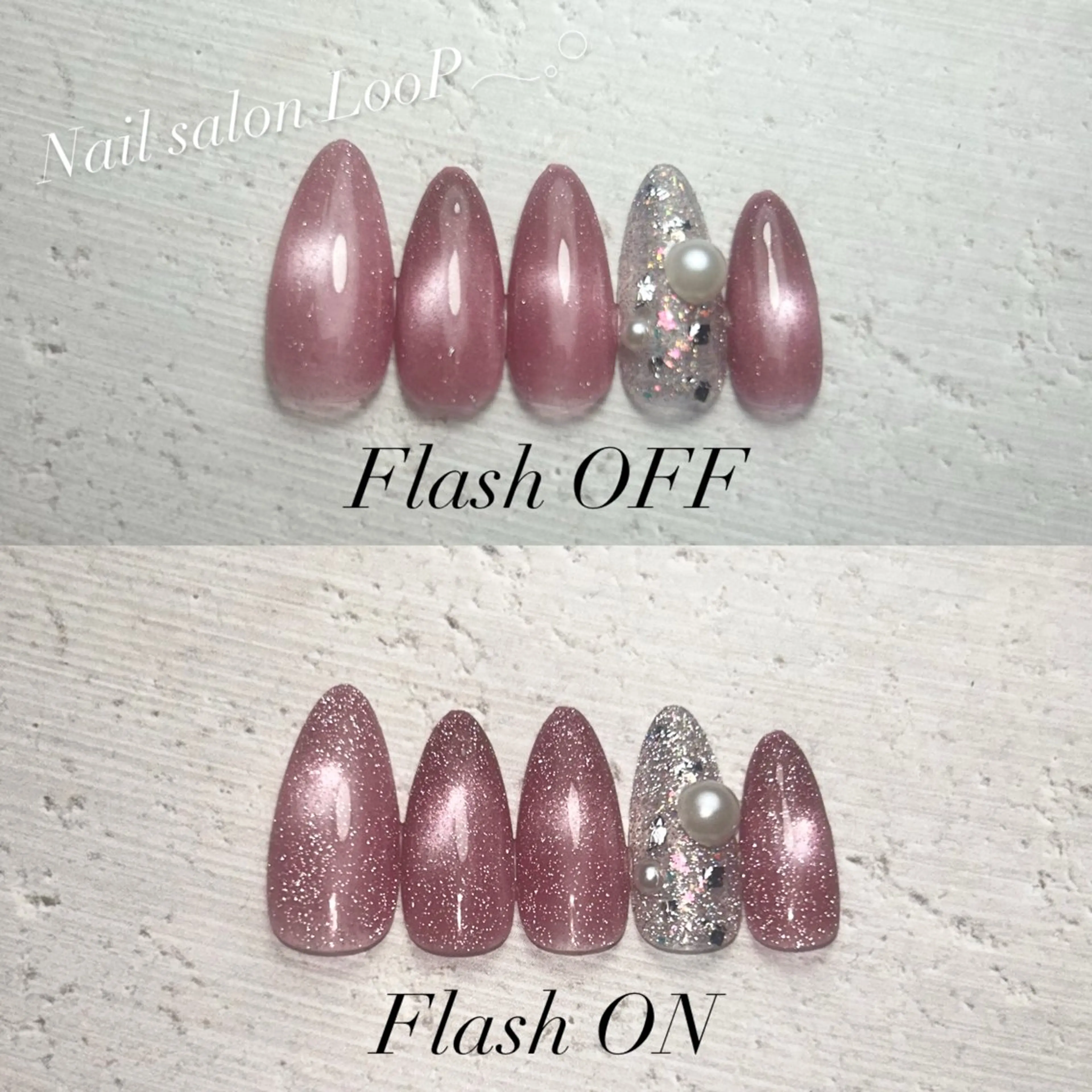 ネイル フラッシュネイル マグネットネイル ニュアンスネイル ハンドネイル LooP - RECO-のネイルデザイン