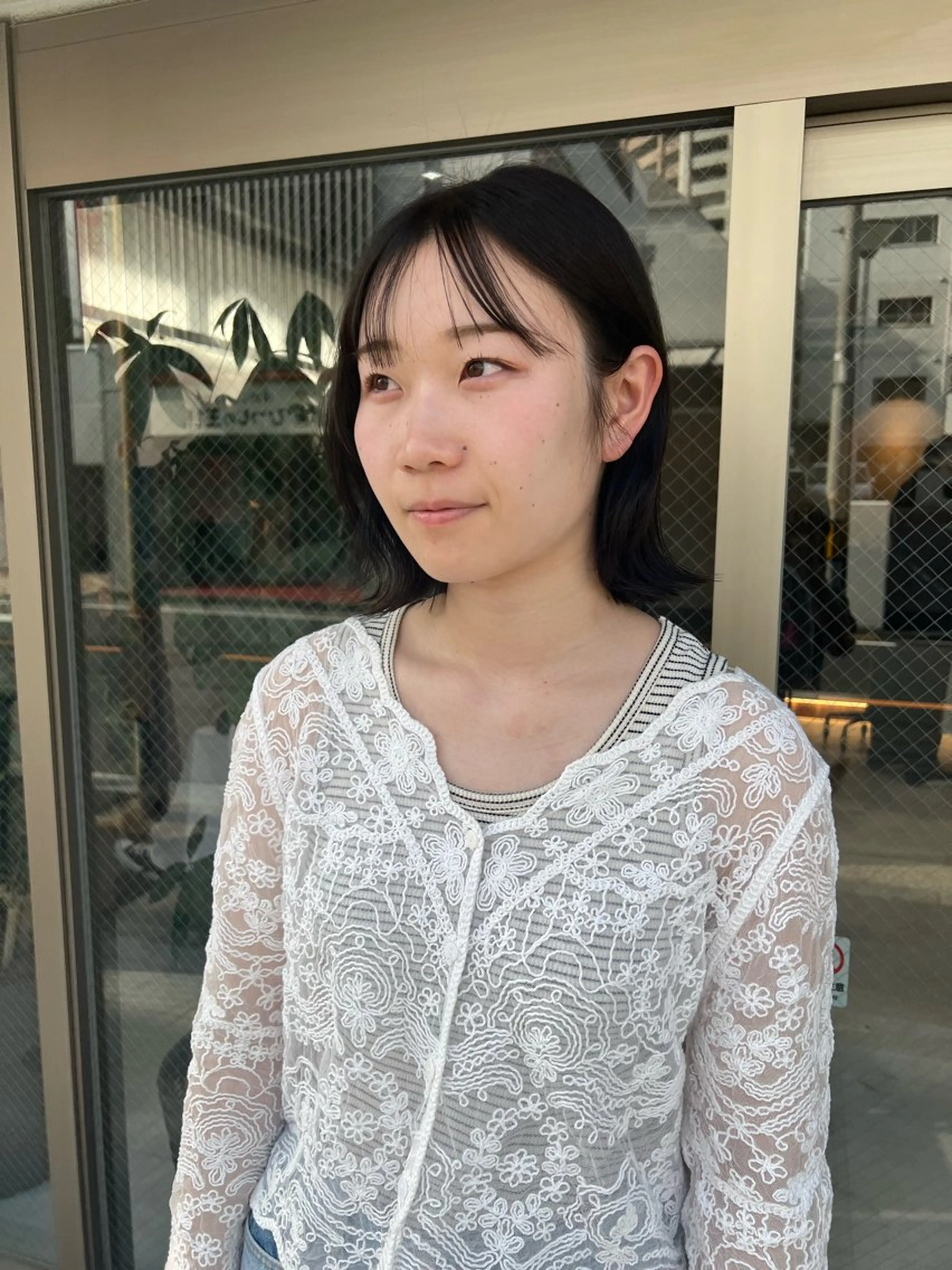 ショート 切りっぱなしボブ ボブ カット ヘアカラー 縮毛矯正 トリートメント 艶ボブ🤎暖色カラー 縮毛矯正/メンズ💈のヘアスタイル