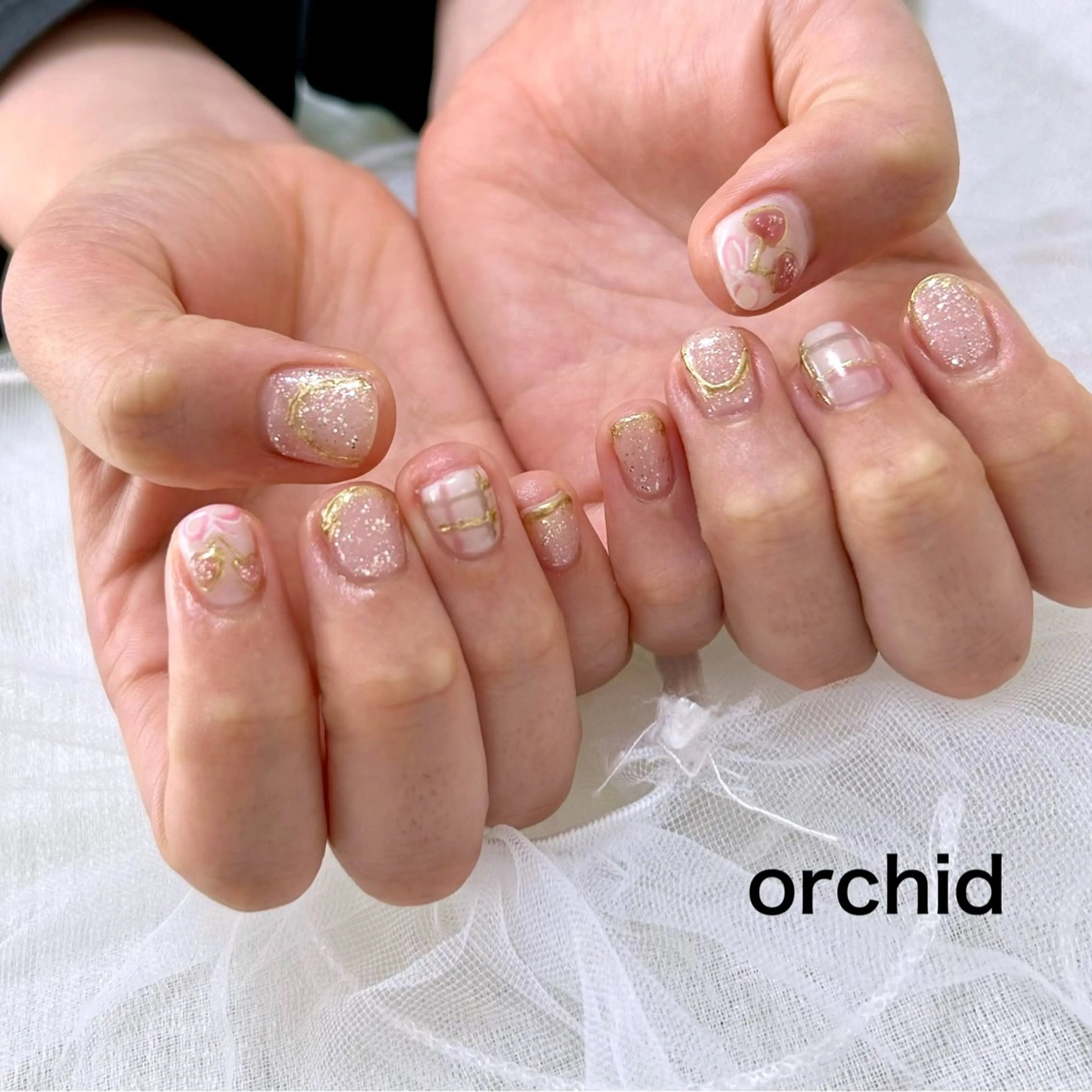 ネイル ハンドネイル orchid ♡オーキッドのネイルデザイン