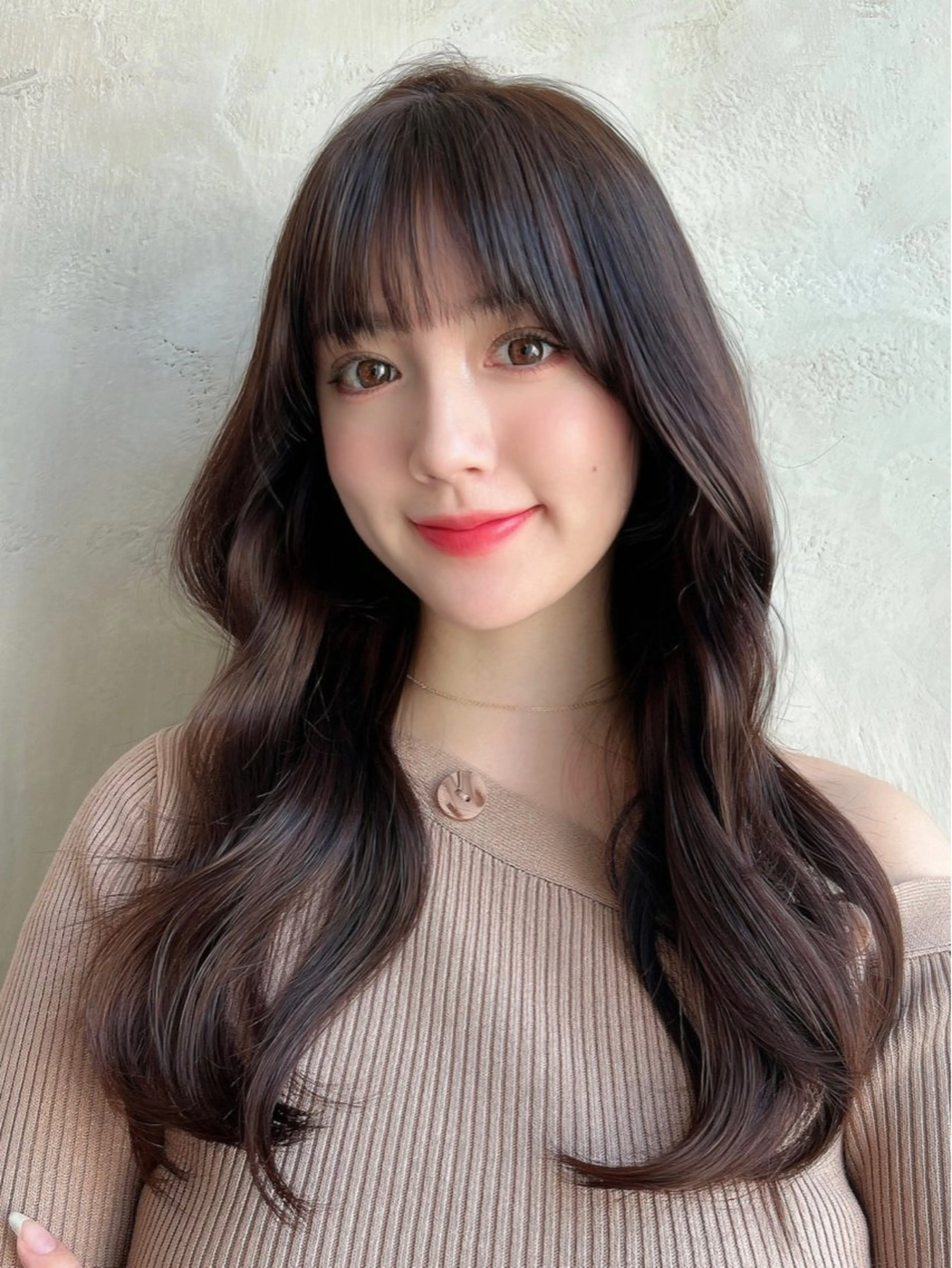 ロング カラー カット ヘアカラー トリートメント 新宿✨顔周りカット 韓国ヘア/坂本亜裟海のヘアスタイル