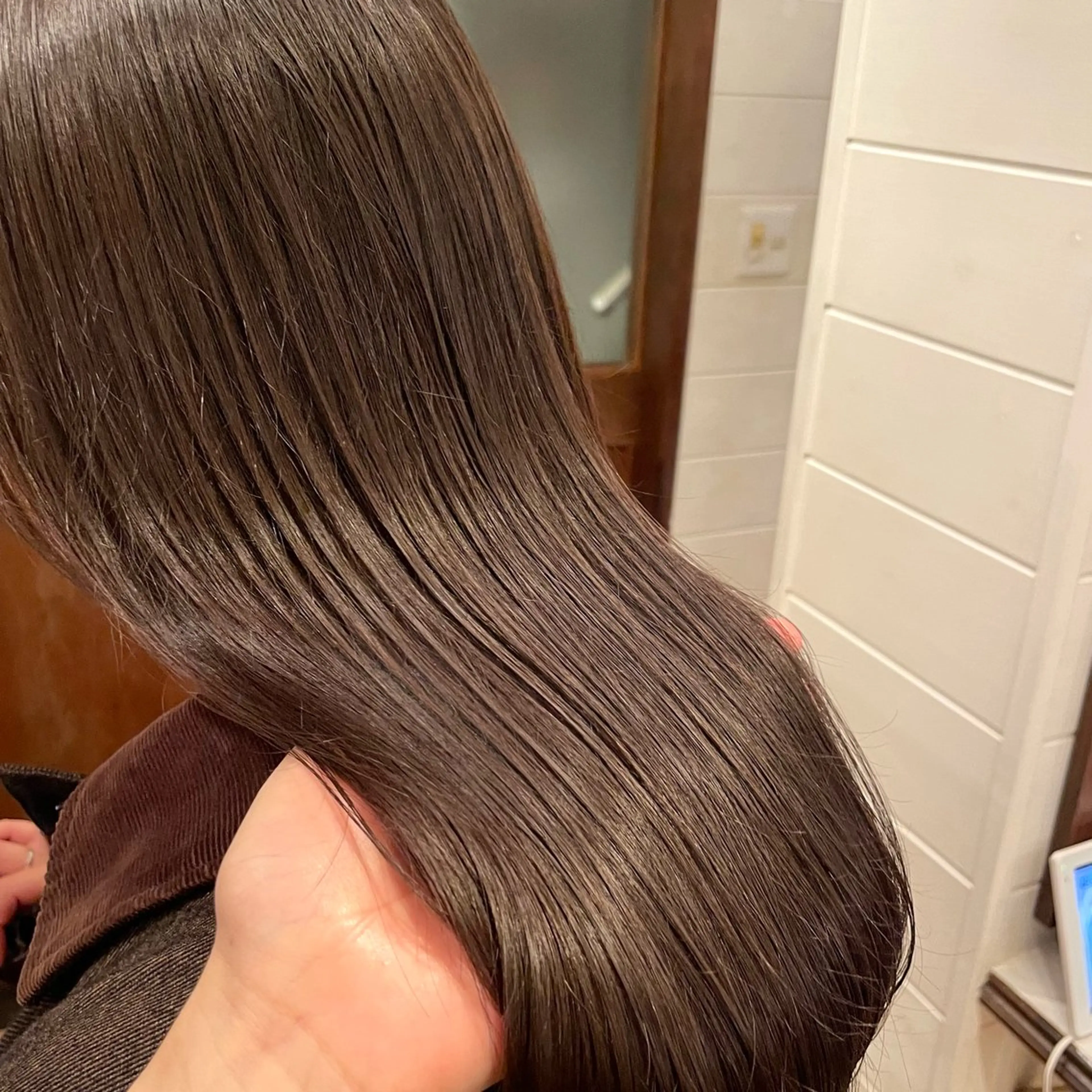 セミロング カラー ベージュカラー トリートメント カット ヘアカラー 縮毛矯正 トリートメント ボブ/縮毛矯正/レイ ヤー♡Natsukiのヘアスタイル