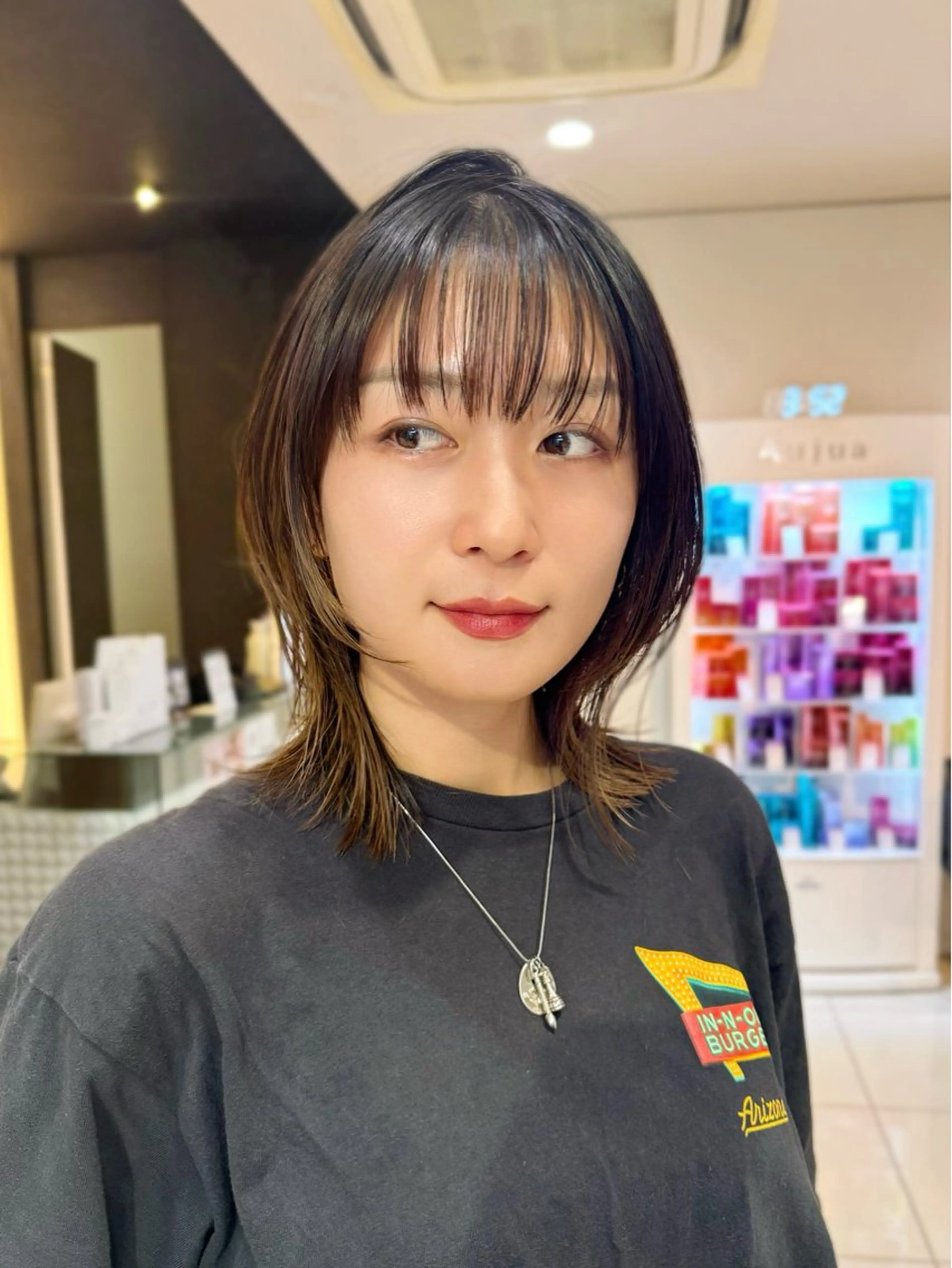 ミディアム レイヤーカット/艶髪 /髪質改善/のマツエク・マツパデザイン