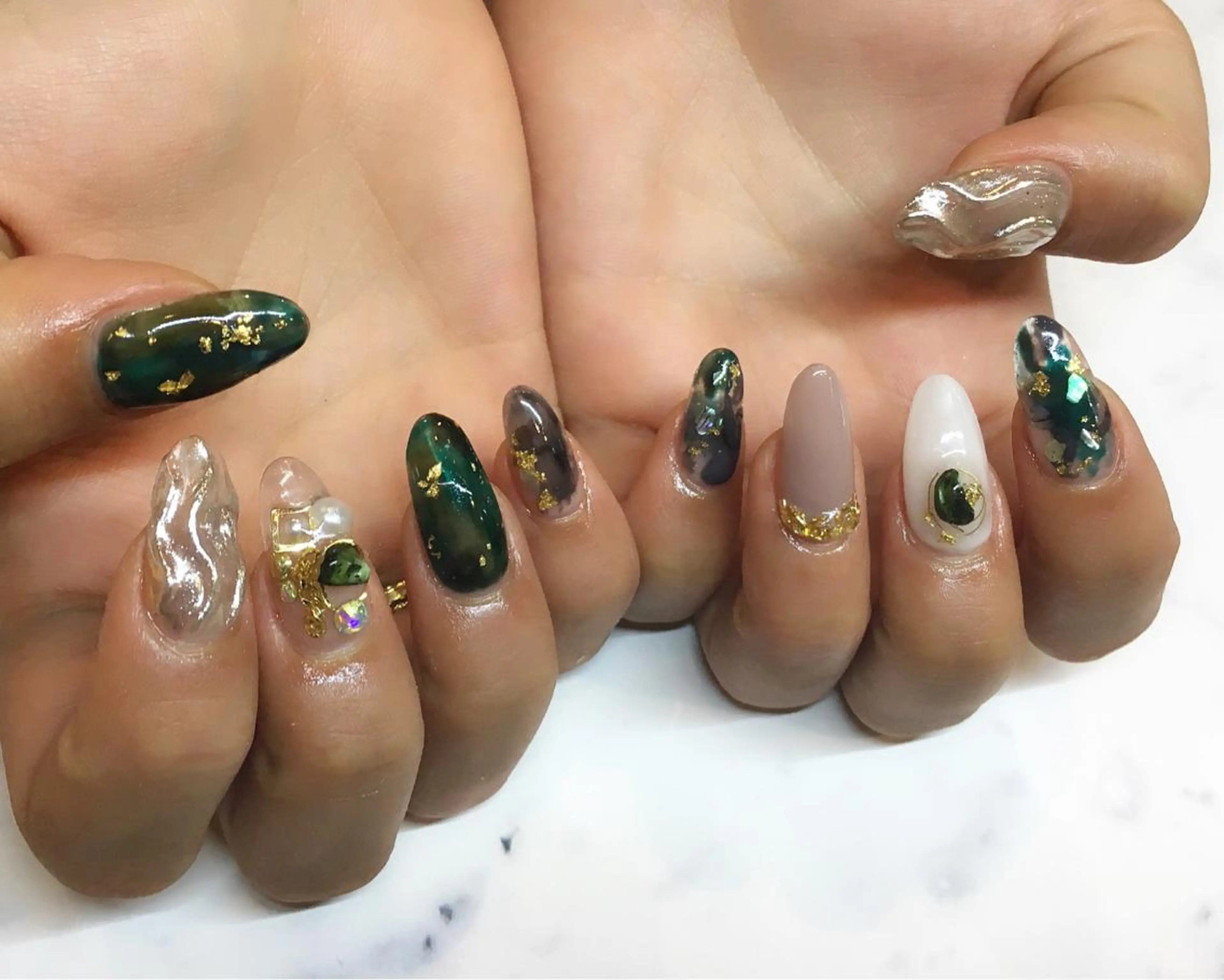 ネイル 長さ出し 持ち込み ニュアンスネイル スカルプネイル ハンドネイル nail salon Soeurのネイルデザイン