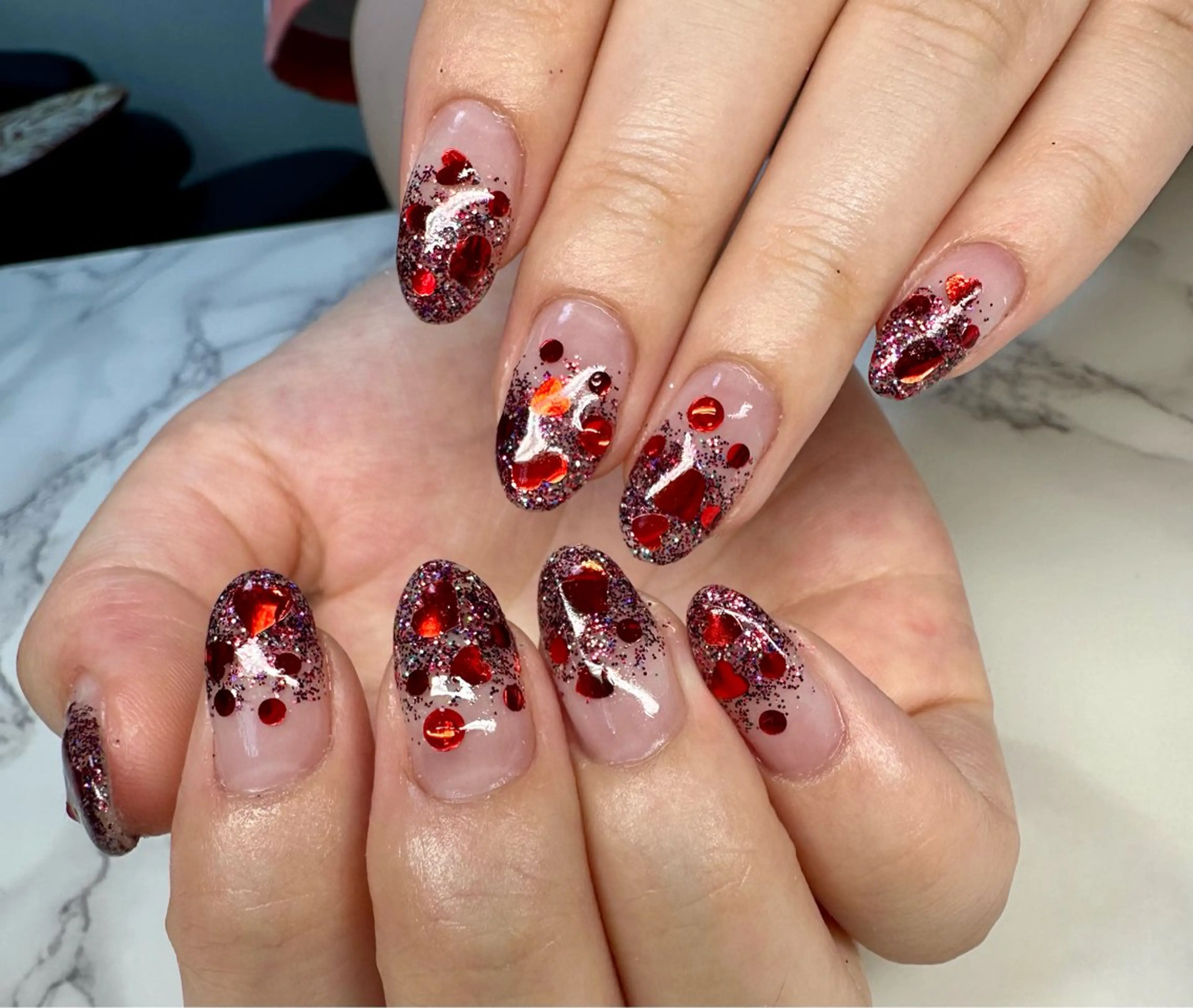 ネイル キラキラネイル ラメ(グリッター) ラメグラデーション マグネットネイル ニュアンスネイル M.N_ nailのネイルデザイン