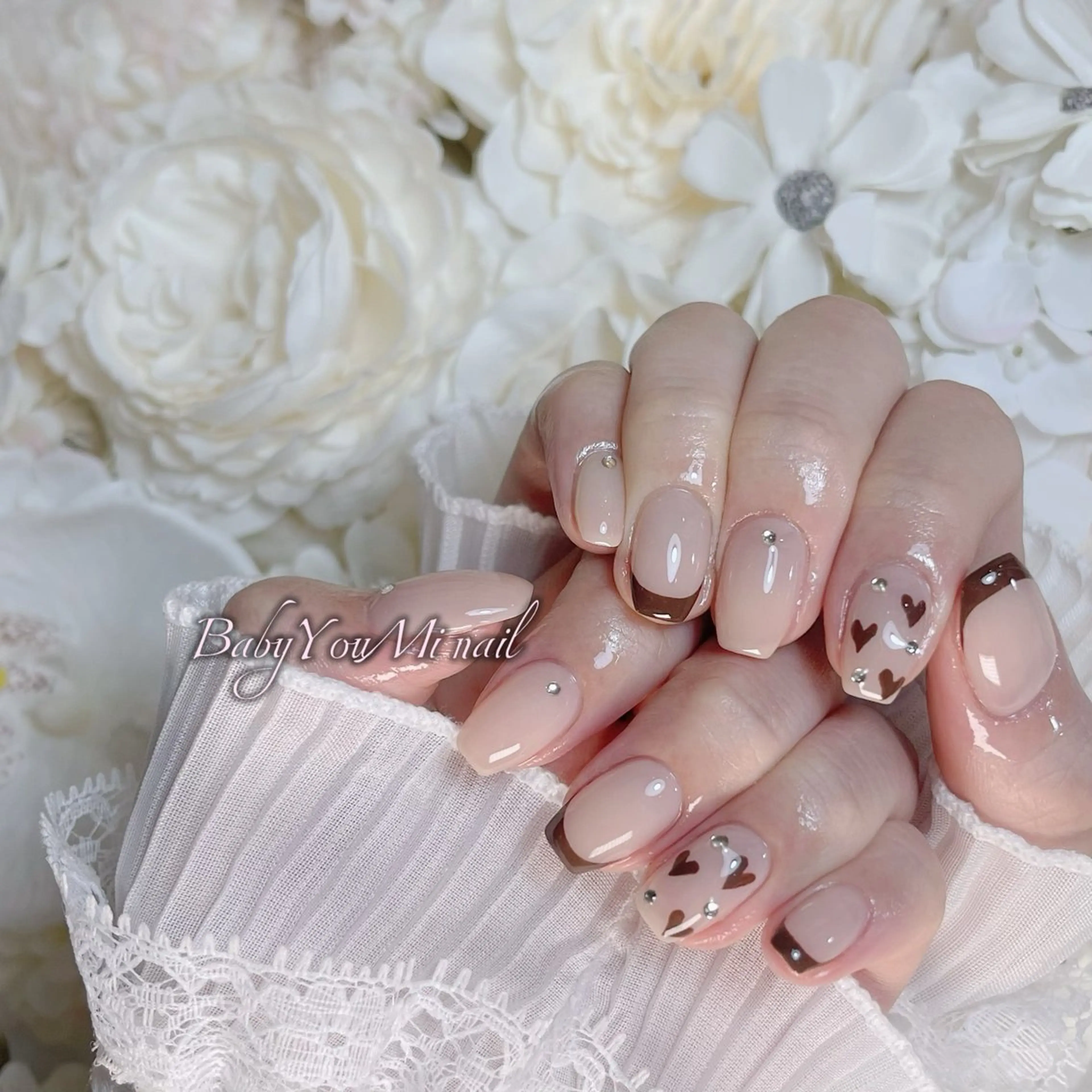 ネイル オーロラネイル 成人式 フットネイル フレンチネイル ジェルネイル ハンドネイル Oomiya 服部のネイルデザイン