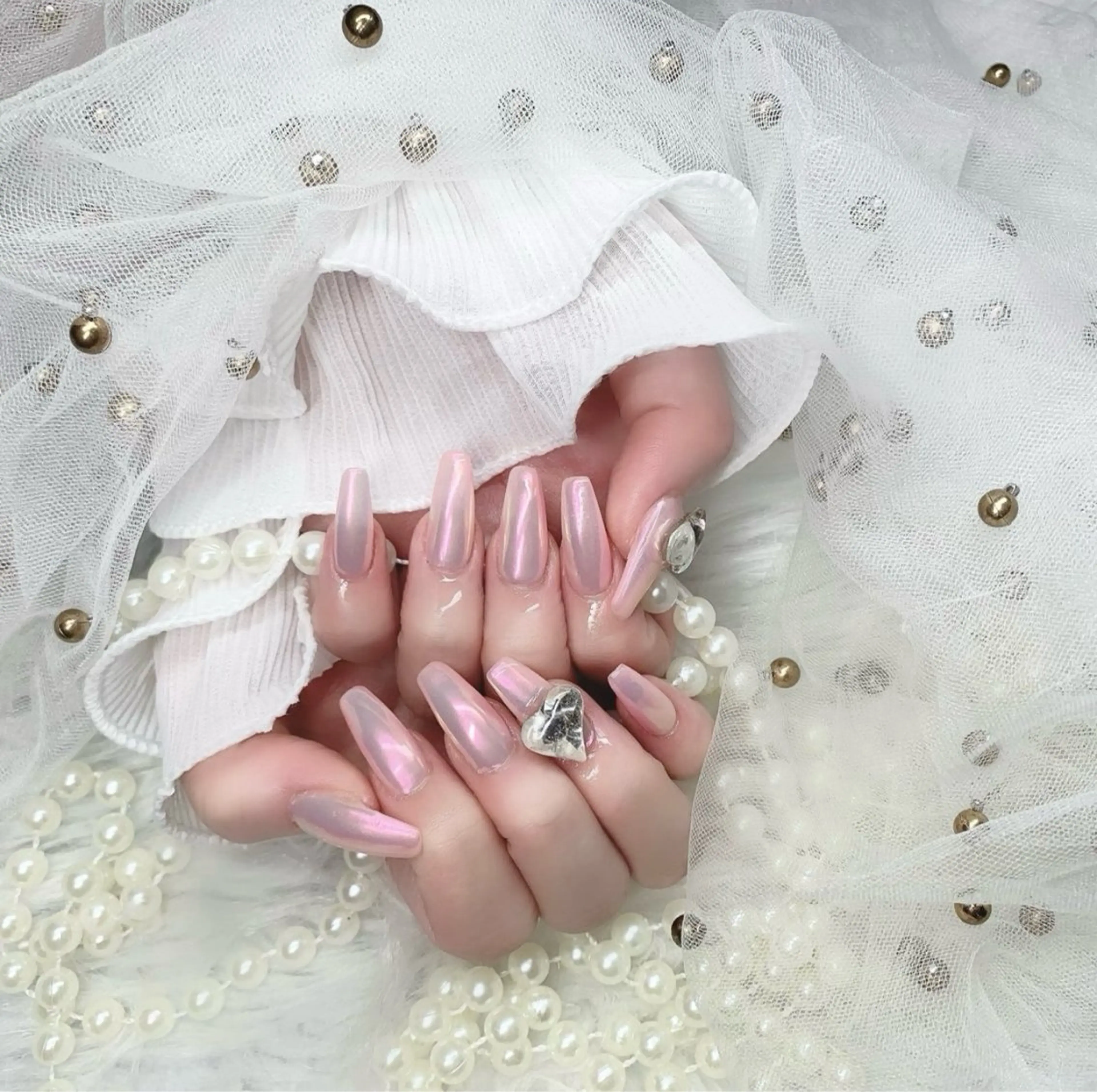 ネイル オーロラネイル 成人式 フットネイル 韓国ネイル ロングネイル ハンドネイル Yudia tamakiのネイルデザイン