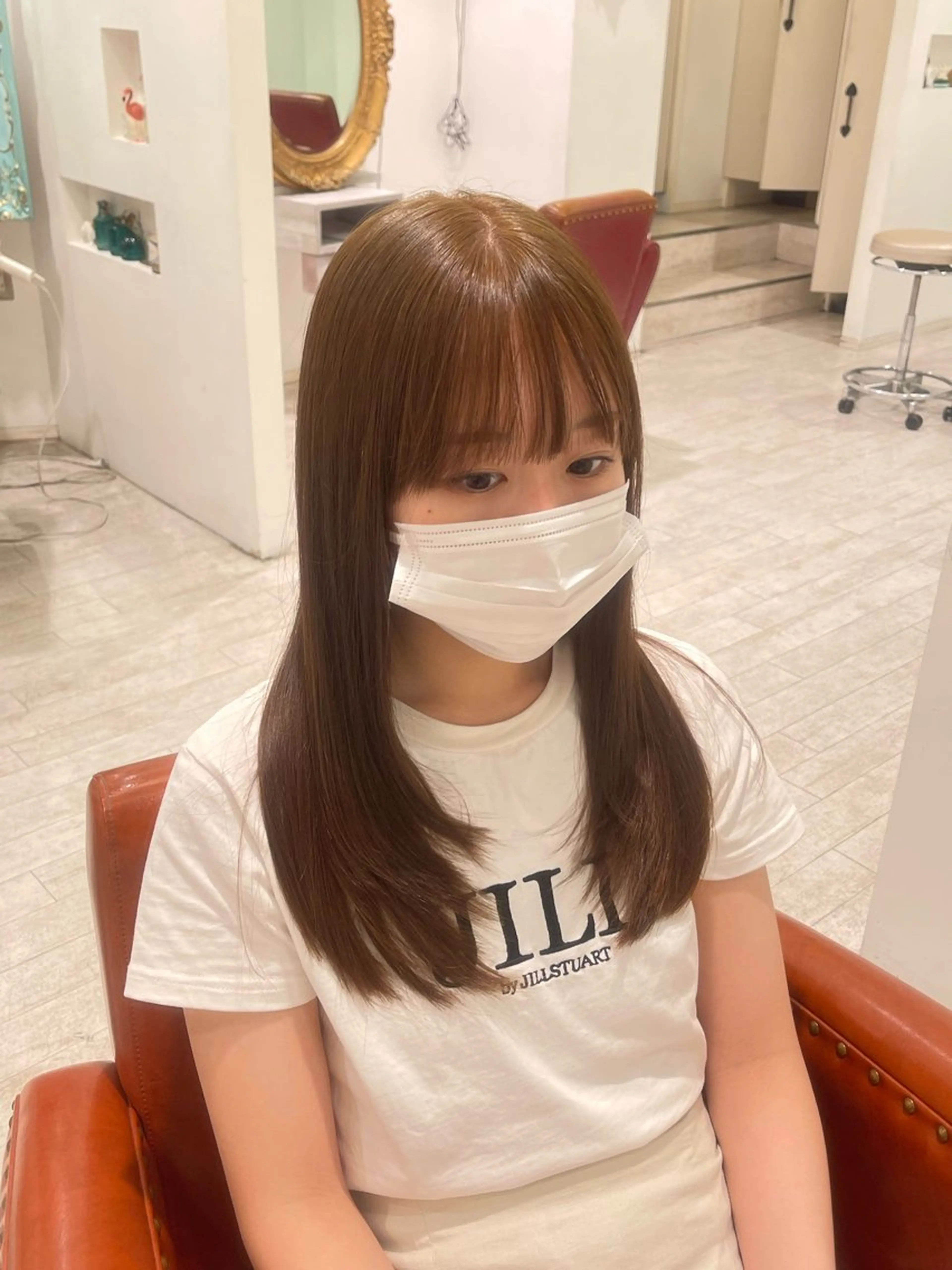 ロング カラー ベージュカラー ブリーチ ダブルカラー ブリーチなしカラー オレンジ ヘアカラー Lita所属・Lita たいちのヘアスタイル