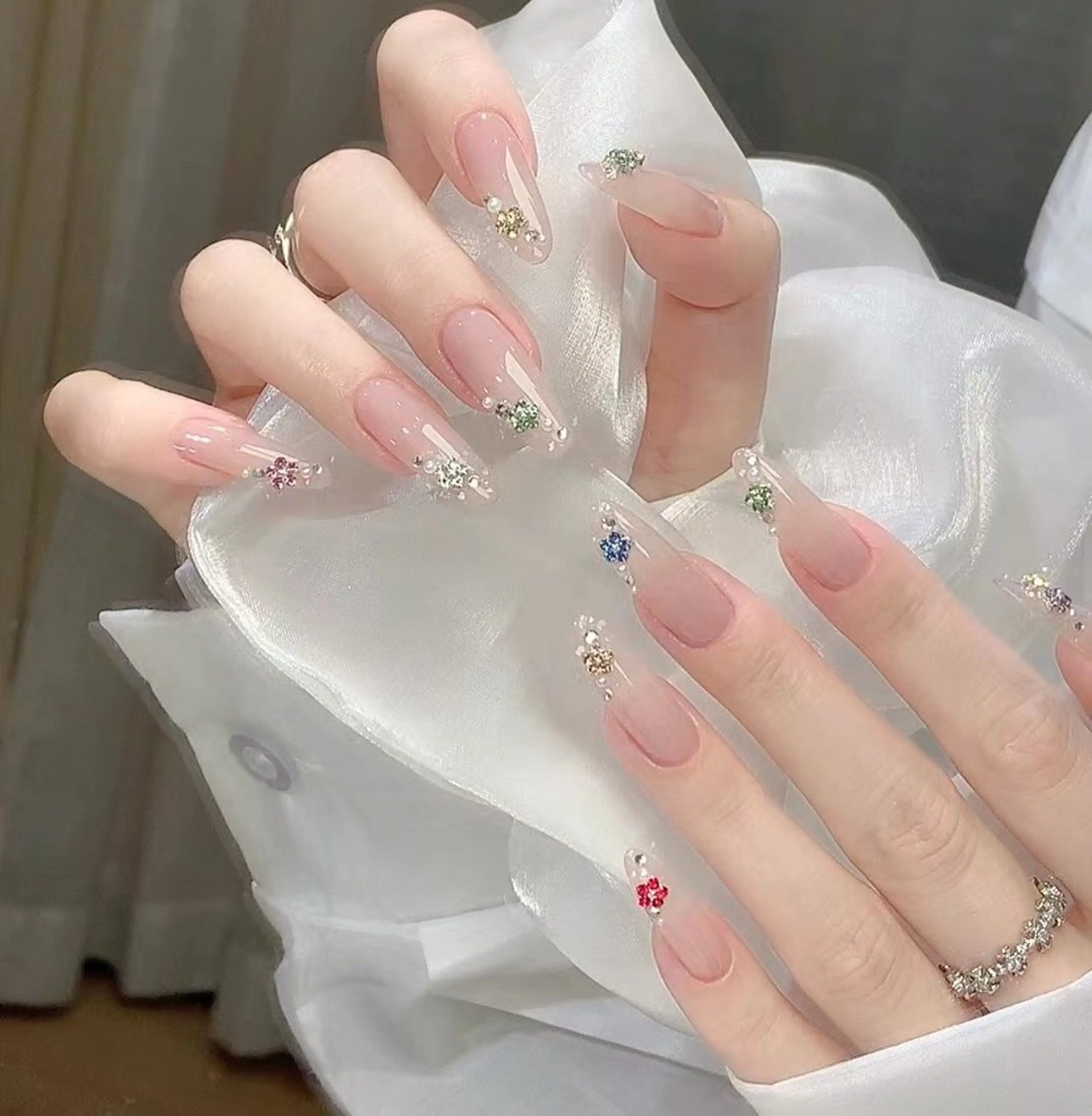 ネイル オーロラネイル フットネイル フレンチネイル ジェルネイル ハート 大門浜松町 ネイルのネイルデザイン