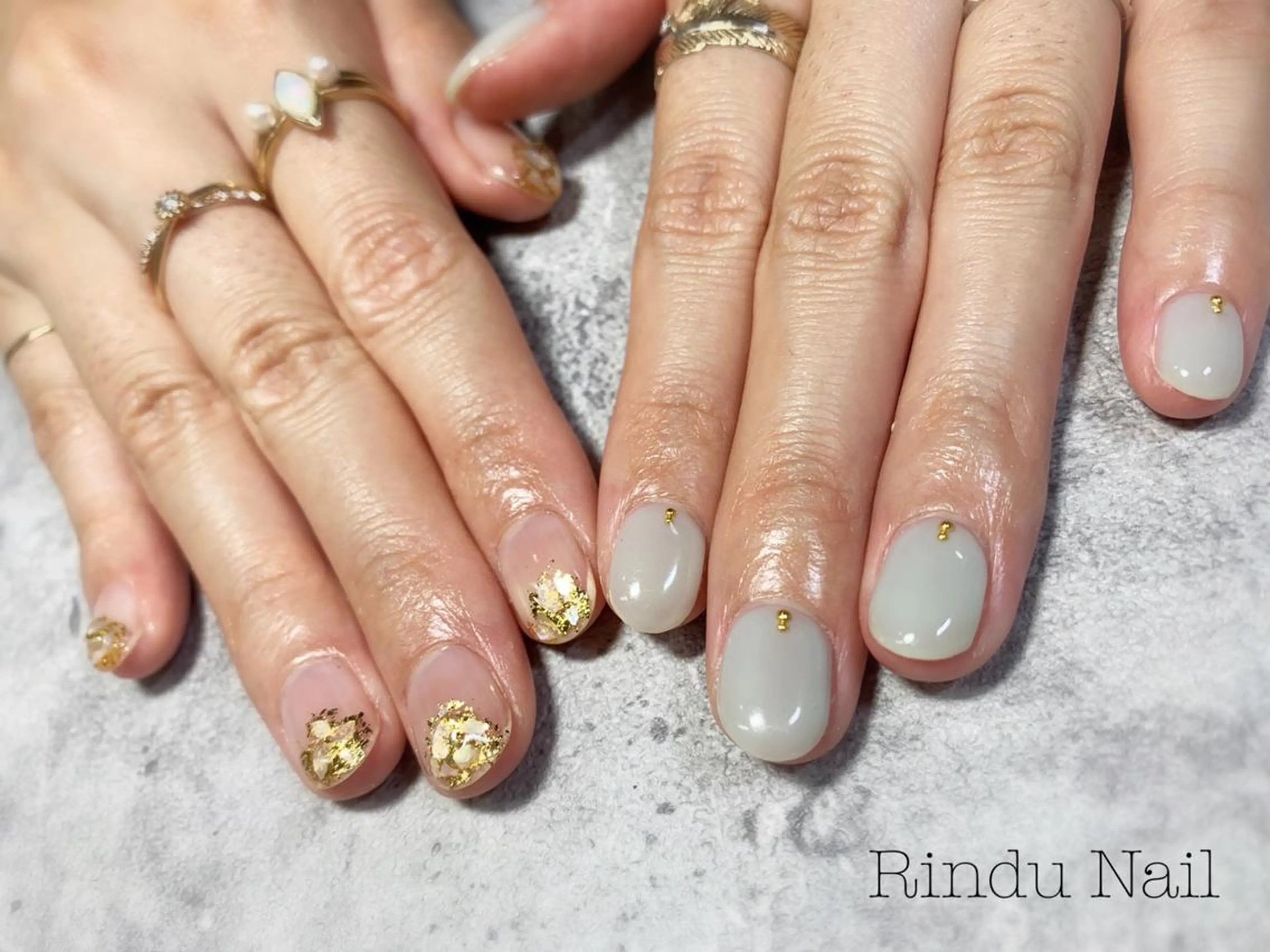 ネイル ストーンネイル Rindu Nail 名駅miniのネイルデザイン