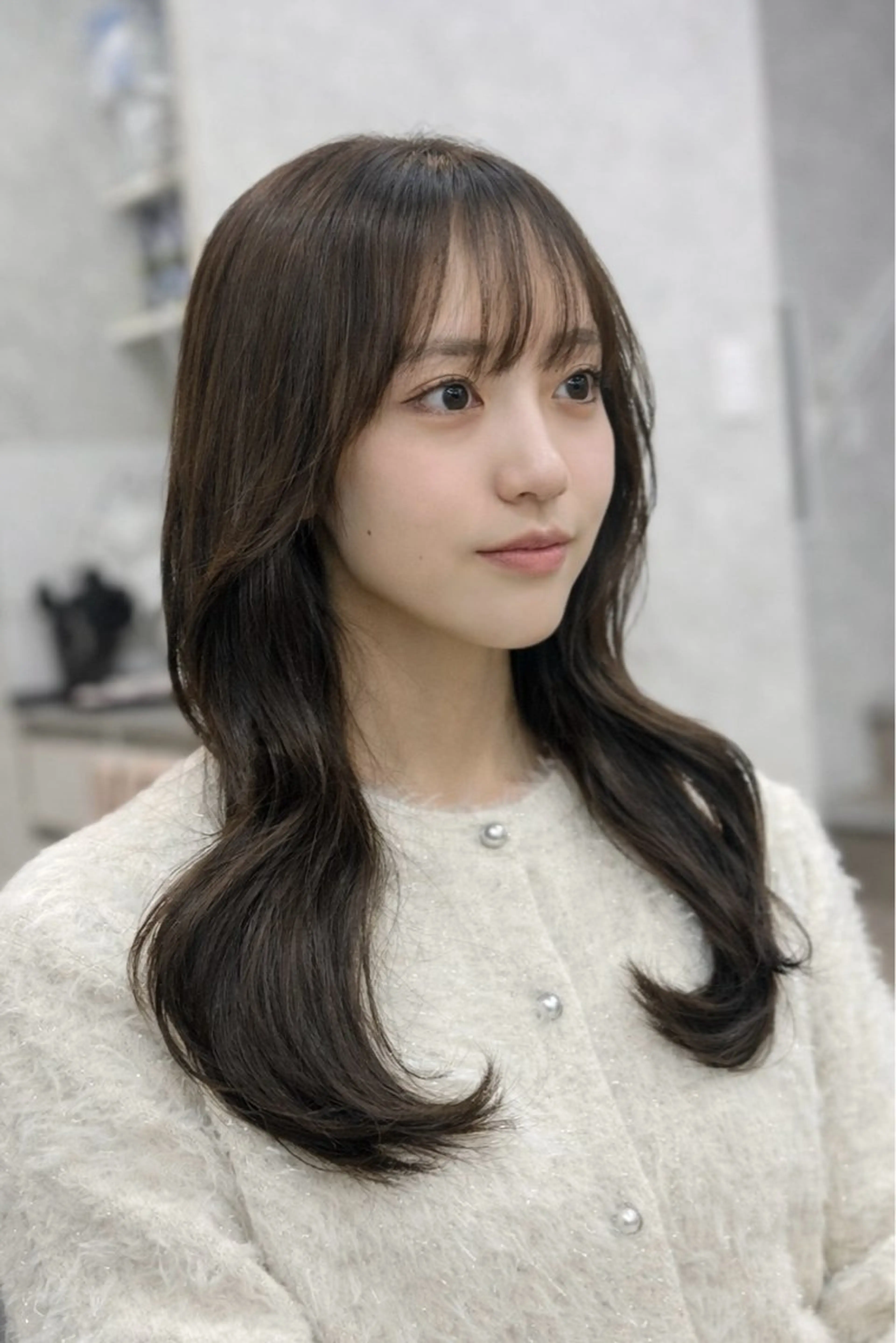 セミロング ヘアカラー トリートメント ✨韓国ヘア✨ レイヤー✂️鎌倉楓麻のヘアスタイル