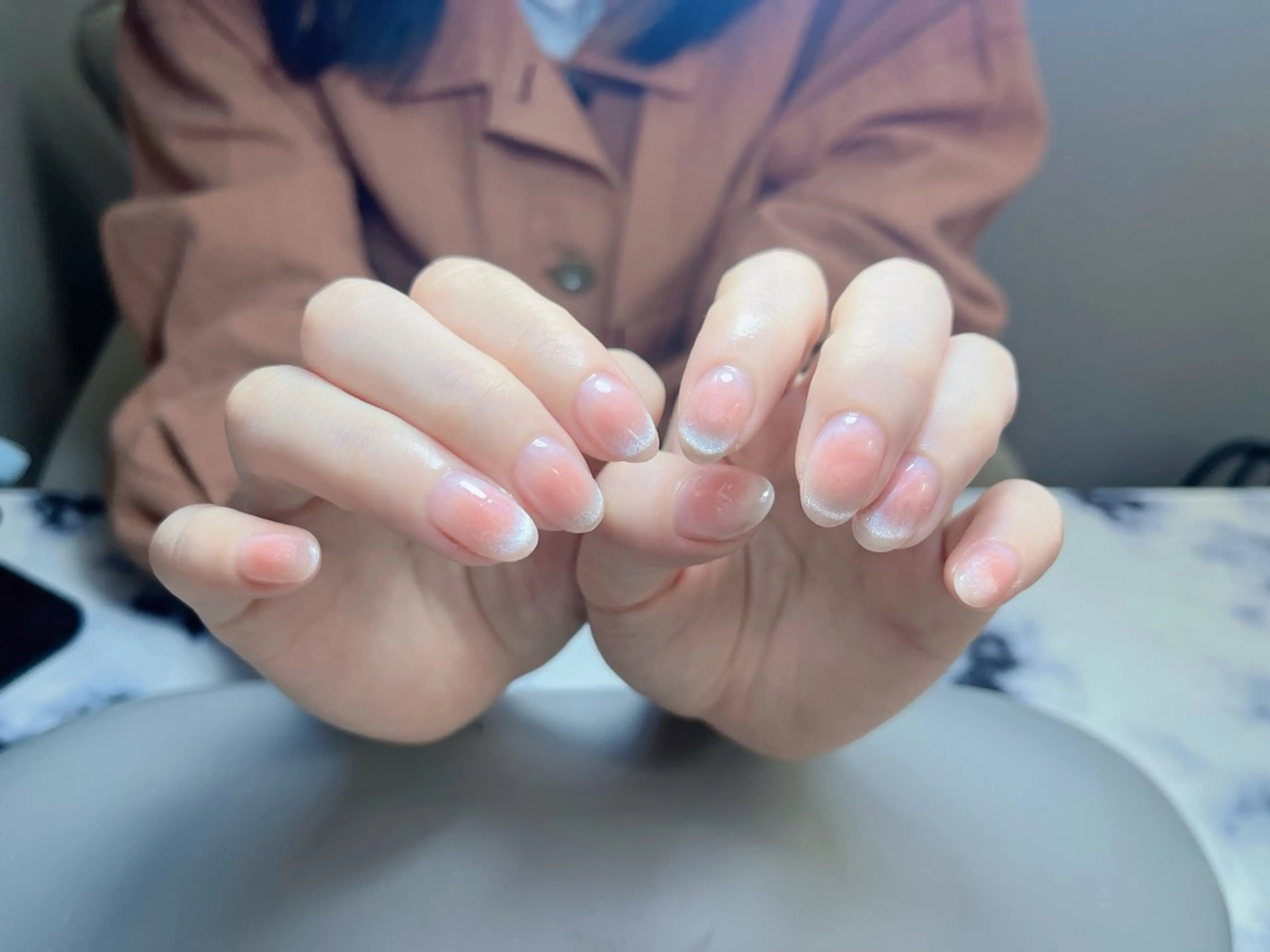 ネイル チークネイル 長さ出し フラッシュネイル フットネイル フレンチネイル Nikoネイルサロン中野店所属・merci リカのネイルデザイン