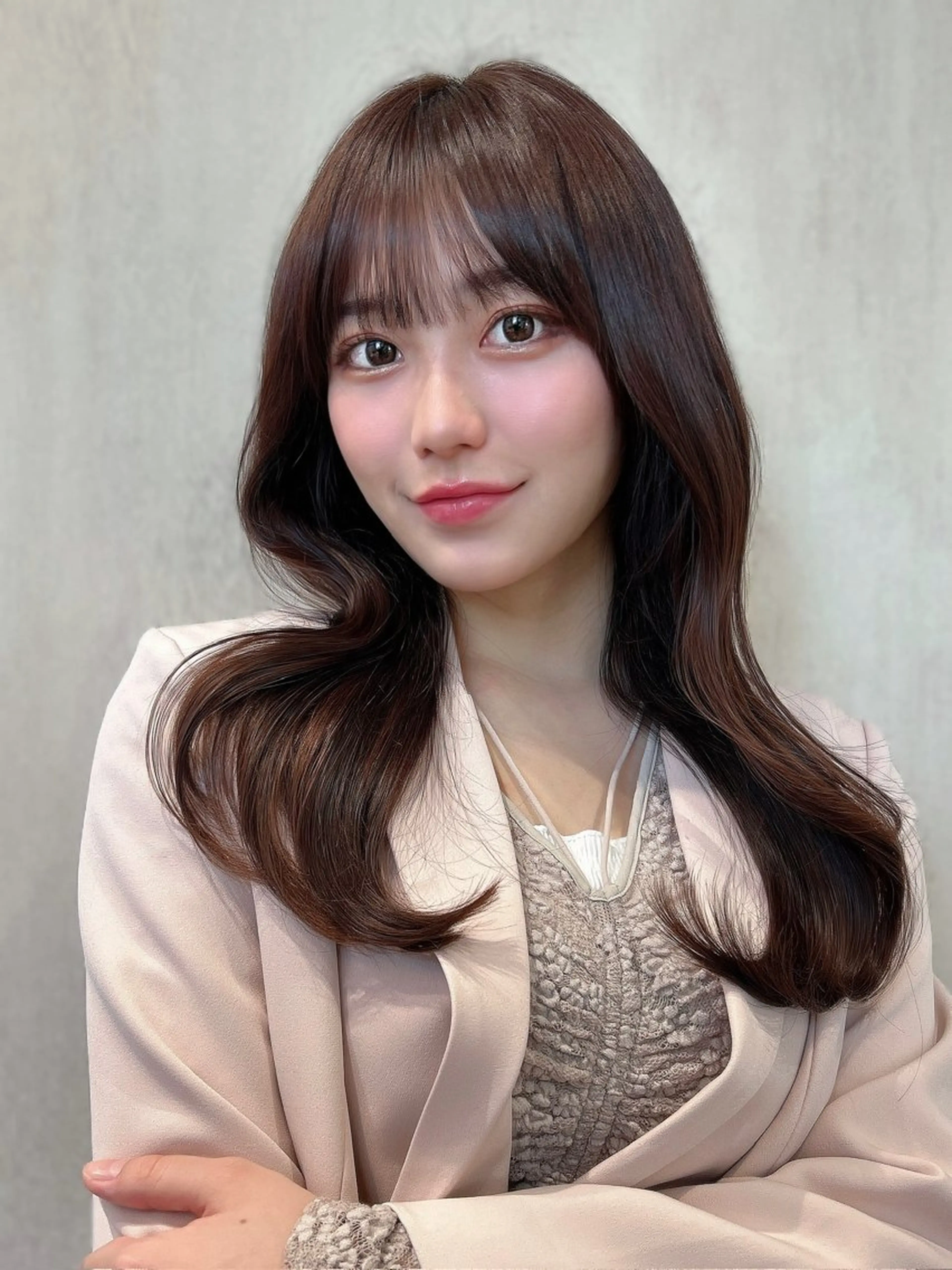 セミロング カラー カット ヘアカラー トリートメント 新宿✨顔周りカット 韓国ヘア/坂本亜裟海のヘアスタイル