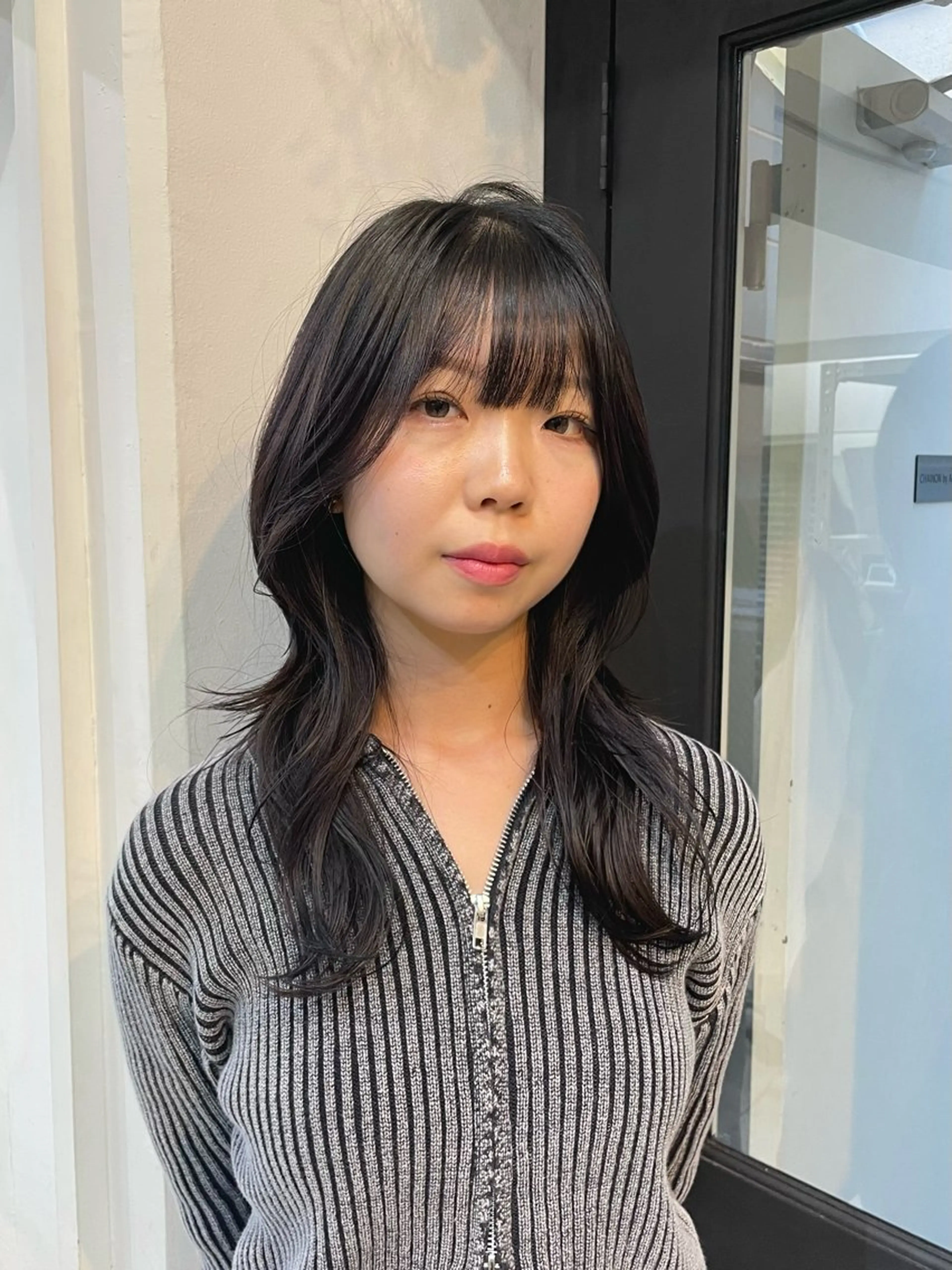 セミロング カラー ハッシュカット カット ヘアカラー yu-kaハッシュ カット/韓国レイヤーのヘアスタイル
