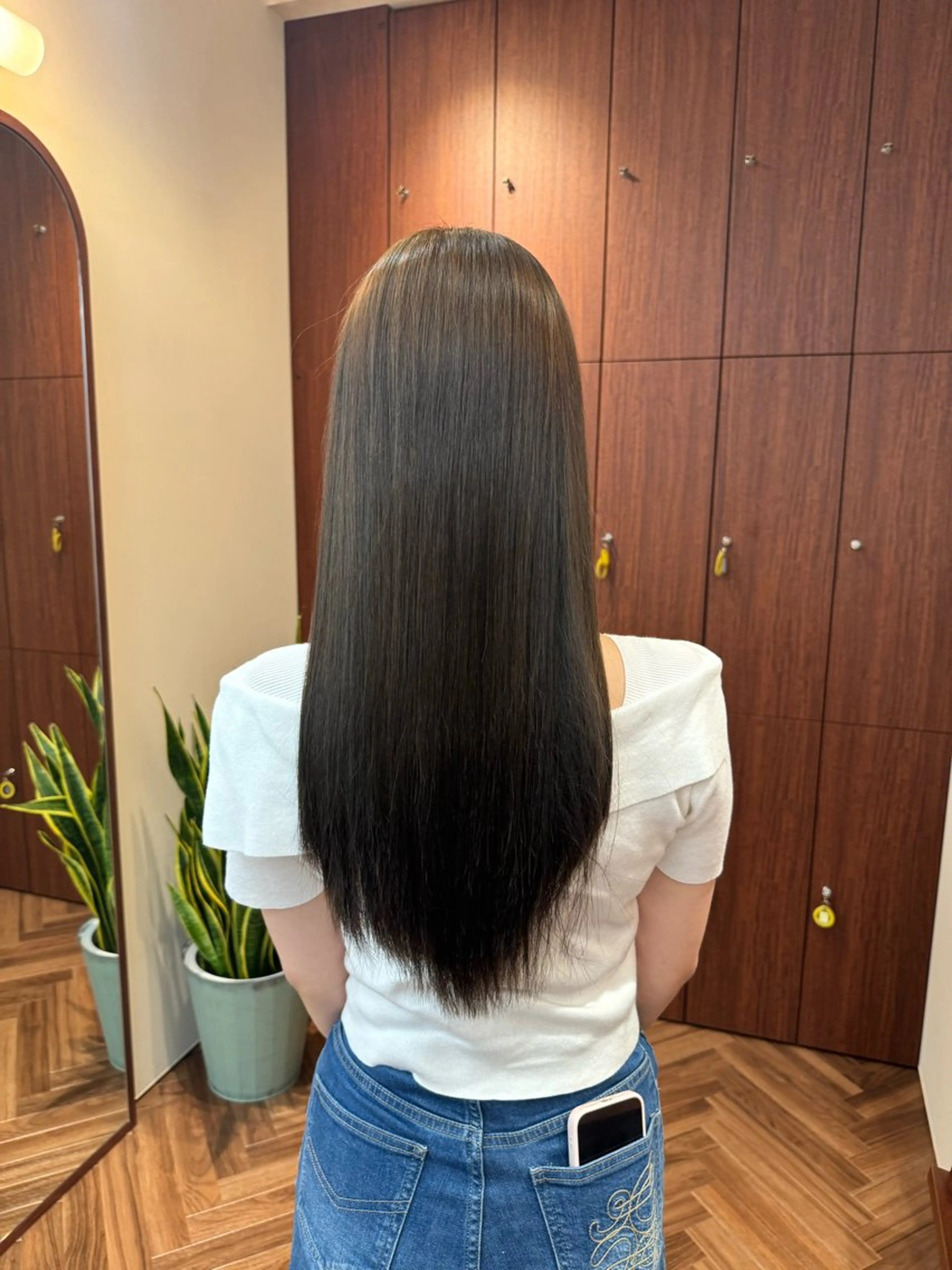 ロング カラー ロング トリートメント 艶カラー 内部補修のヘアスタイル