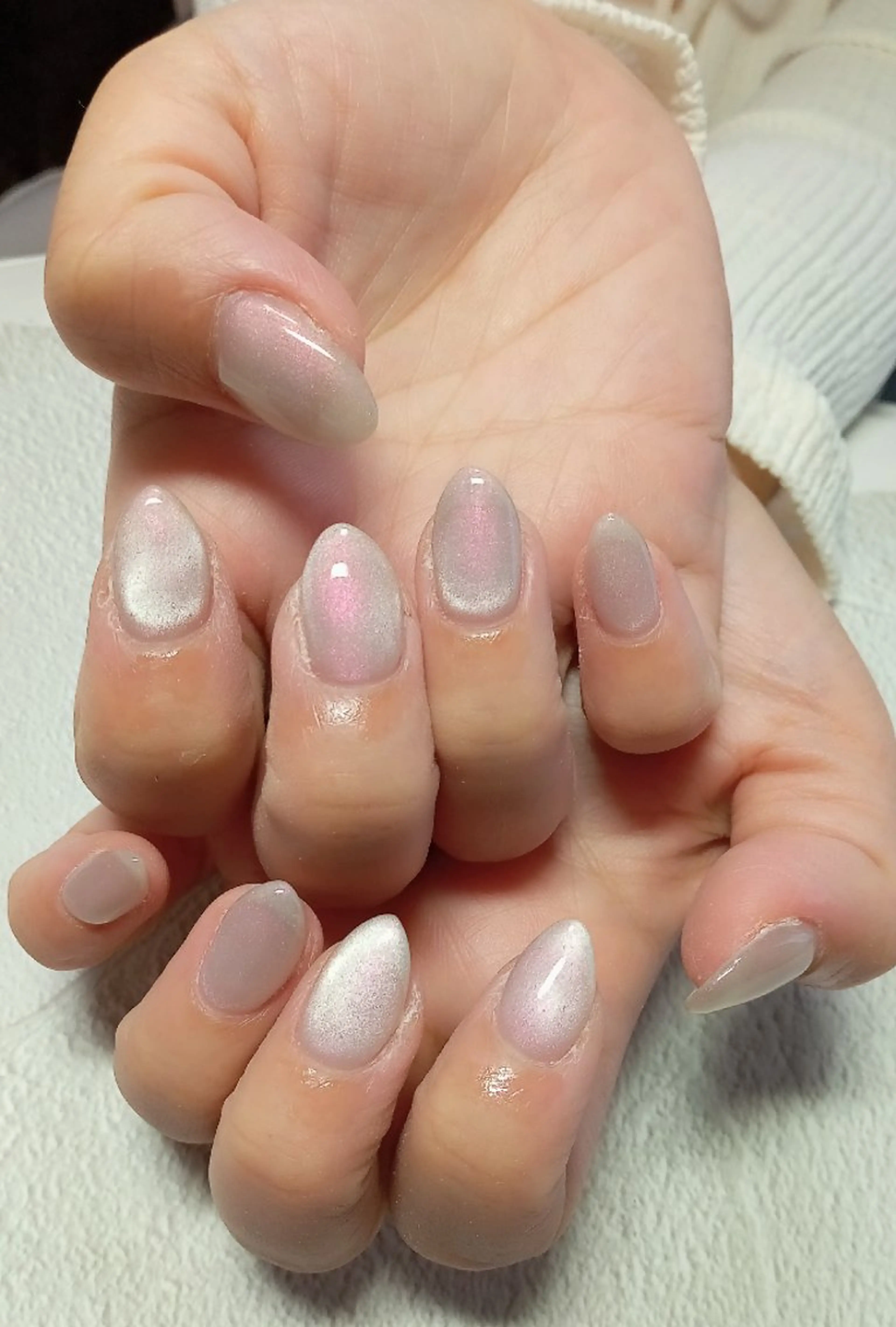 ネイル ハート キラキラネイル マグネットネイル ビー玉ネイル オフィスネイル ハンドネイル flure de neige yukiのネイルデザイン