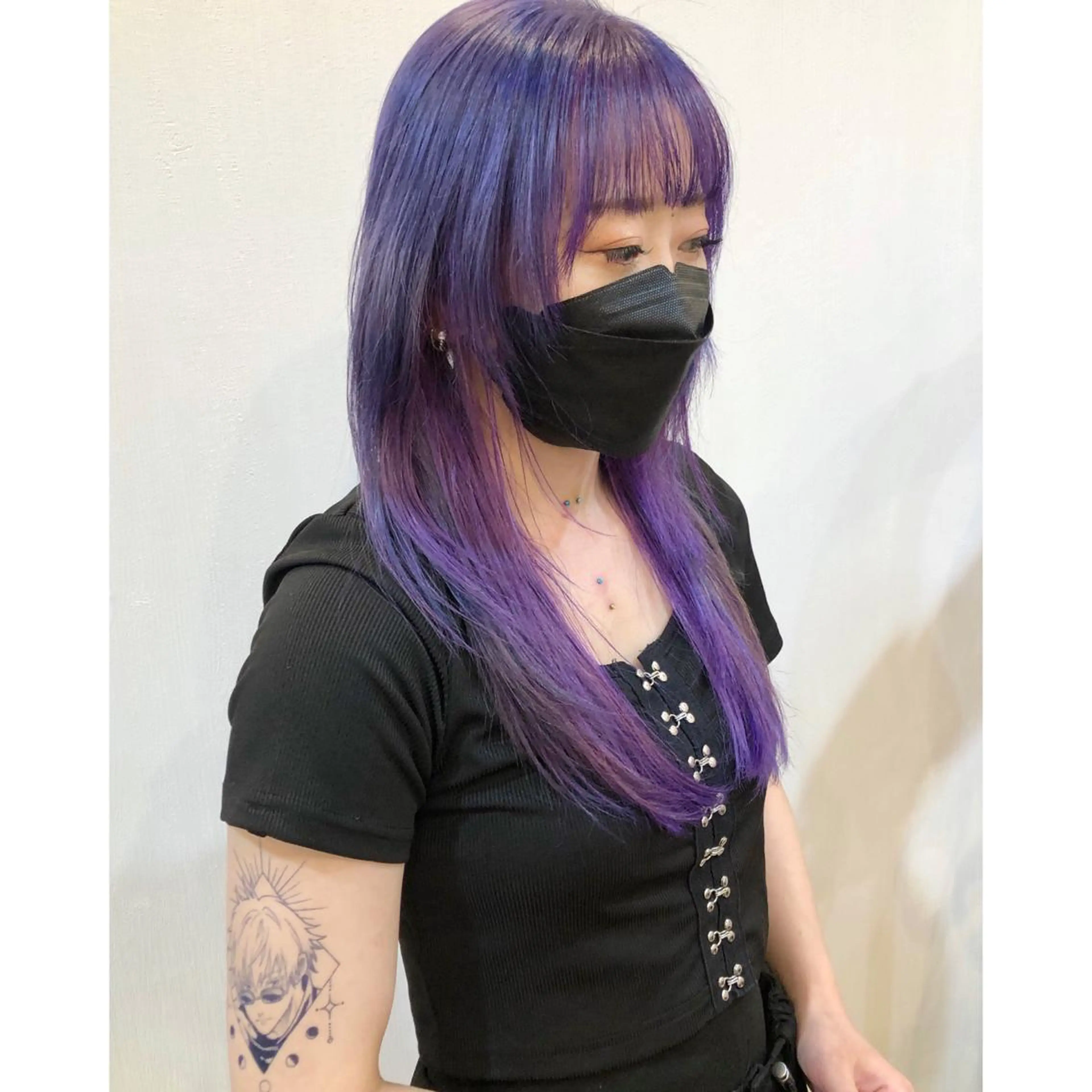 ロング カラー ブリーチ ラベンダーカラー パープルカラー ツートーンカラー バイオレットカラー 推しカラー✨ オタク美容師ユウカのヘアスタイル
