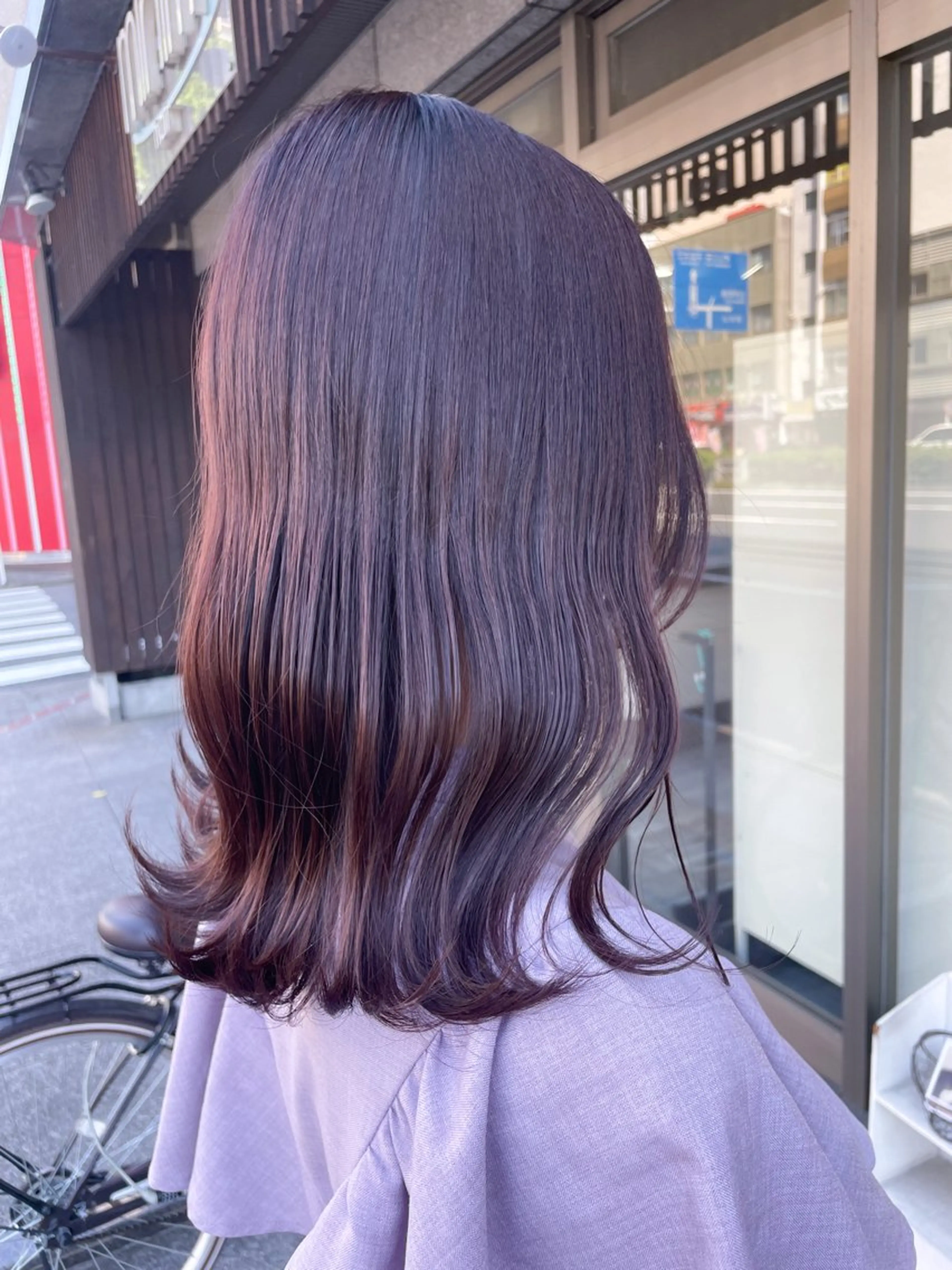 ミディアム カラー ラベンダーカラー ピンクカラー ピンクラベンダー ヘアカラー トリートメント イワタ マハ/ minim hairのヘアスタイル