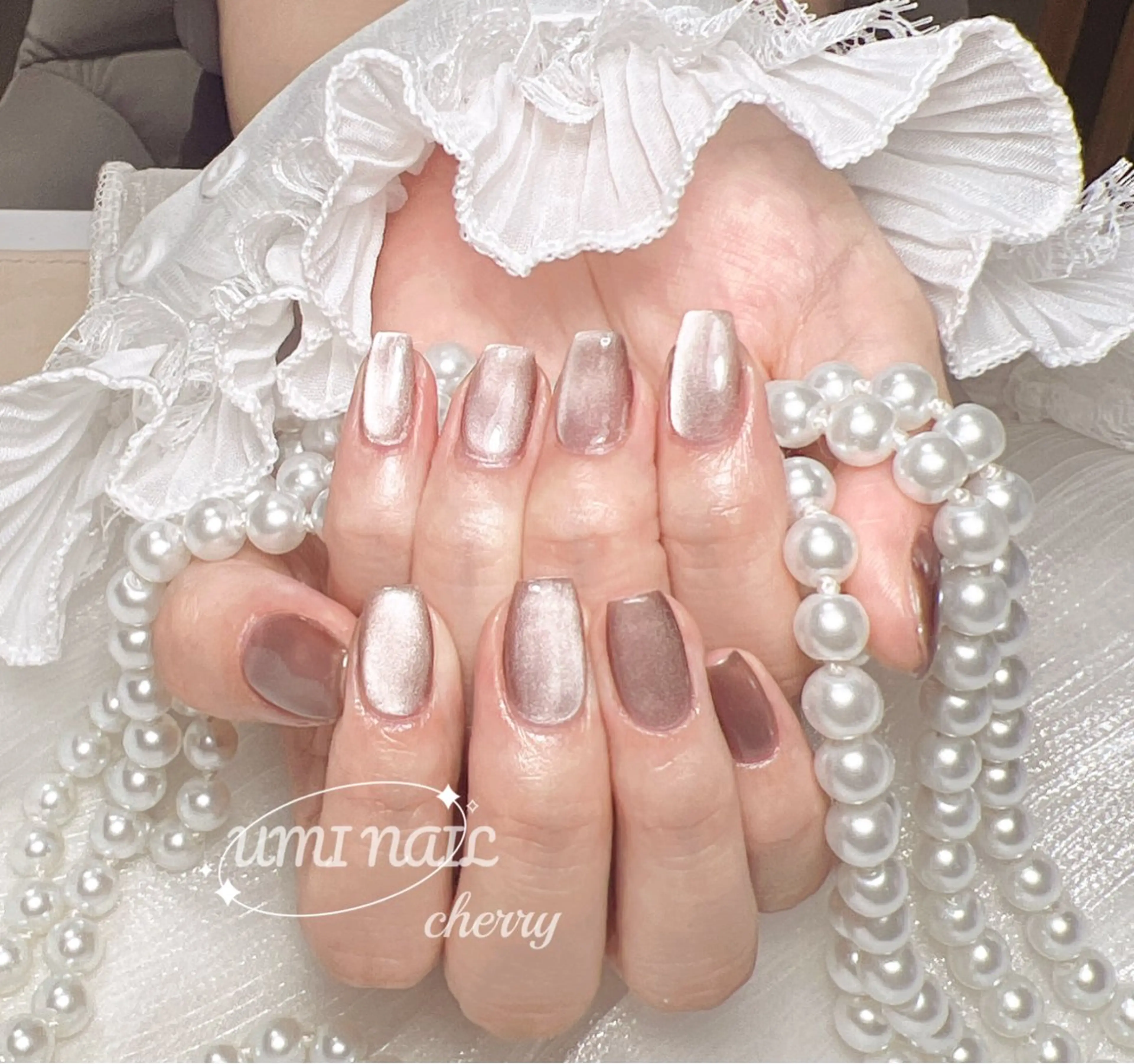 ネイル アートネイル ジェルネイル グラデーション マグネットネイル 持ち込み ハンドネイル ハンドケア LUXE NAIL SALONのネイルデザイン