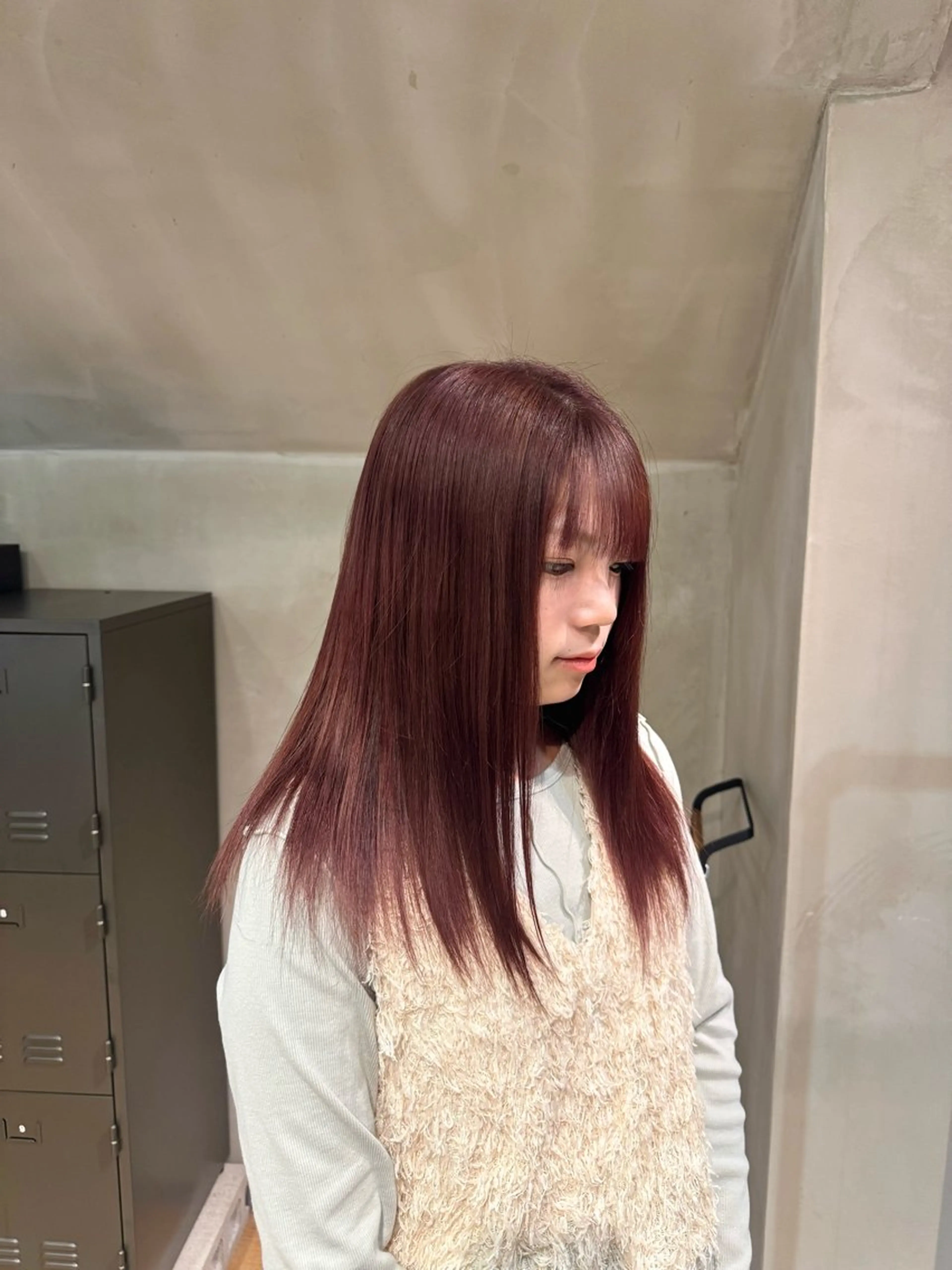 セミロング カラー Hina/ハイライト 、パーマモデル募集中のヘアスタイル