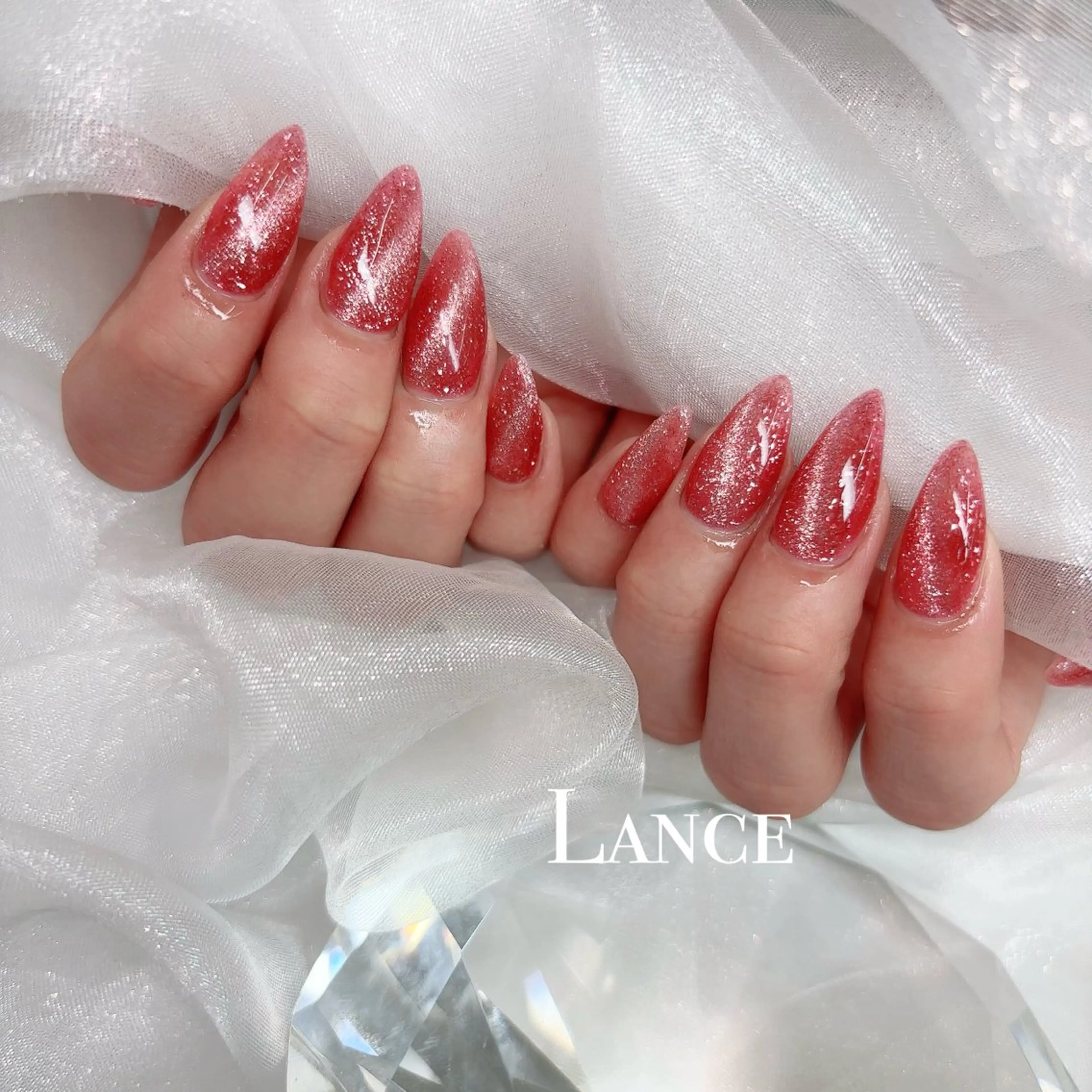 ネイル オーロラネイル フットネイル フレンチネイル ガラスフレンチ 氷ネイル・うるうるネイル ハンドネイル Lance nailのネイルデザイン