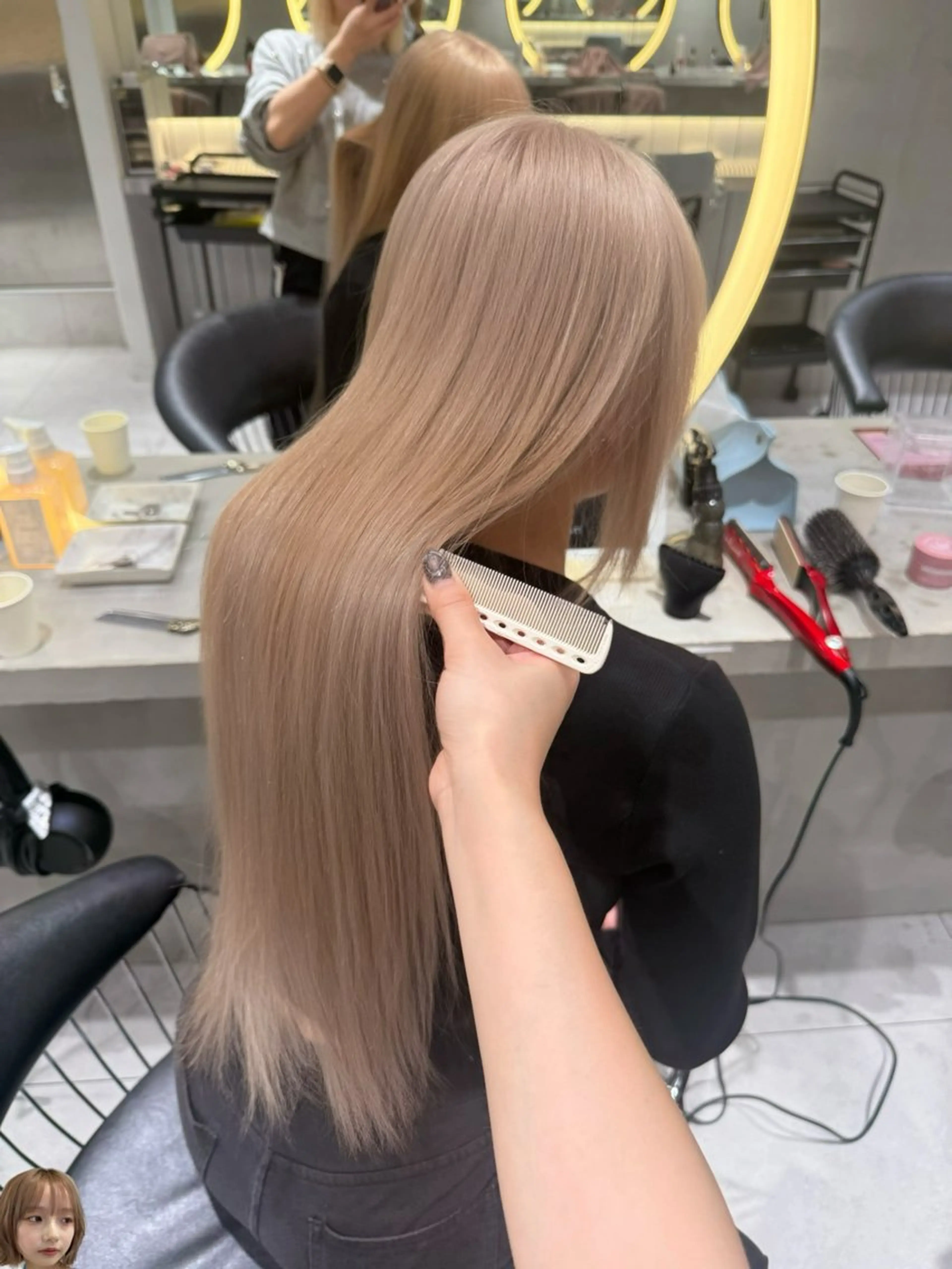 ロング ヘアカラー トリートメント ハイトーン特化🤍/ 韓国ボブ / ハルナのヘアスタイル