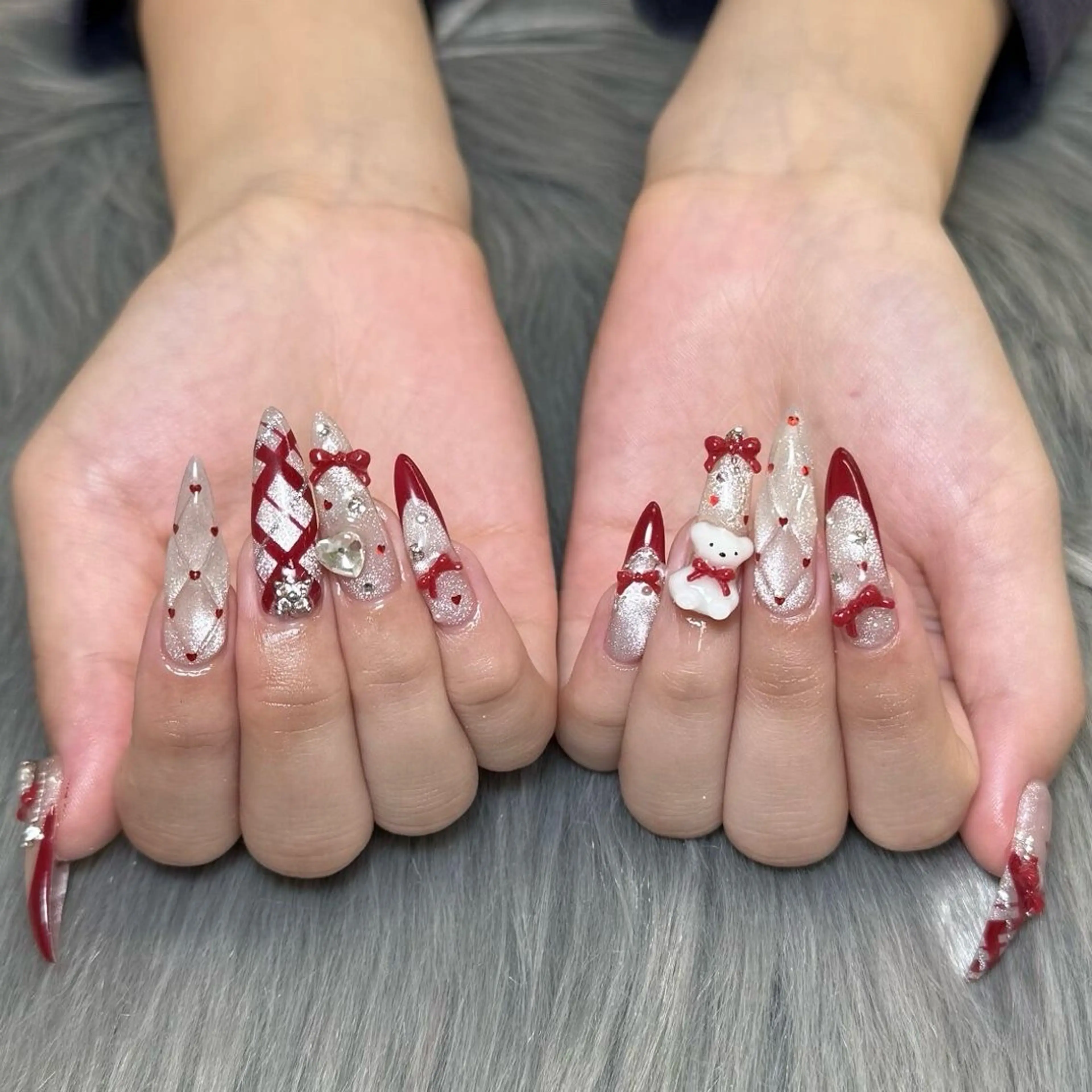 💎💅【1月限定割引価格】持ち込みデザイン可能〈長さだし10本〉/パーツつけ放題/他店当店オフ無料の写真