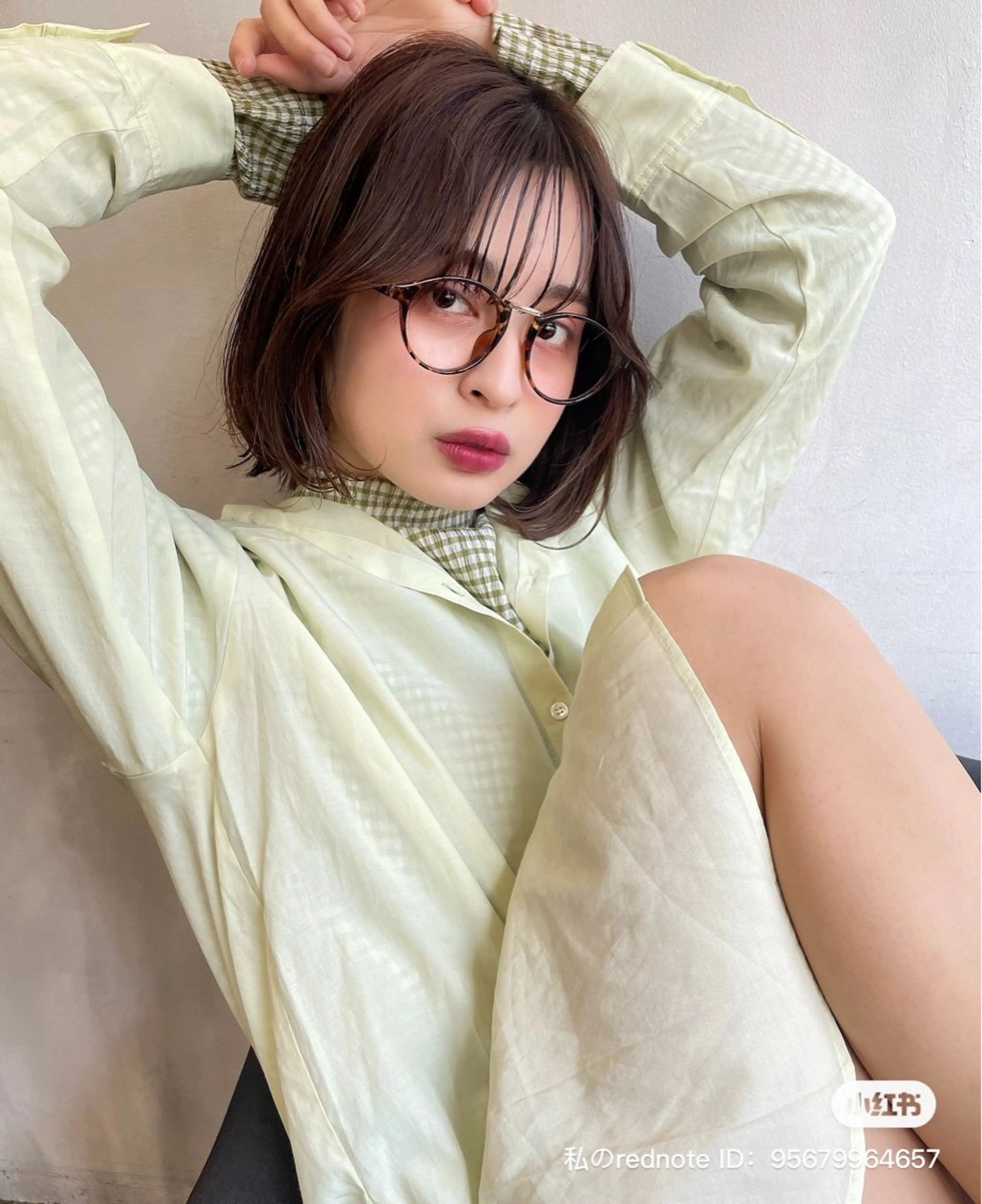 ショート カラー ベージュカラー ブラウンカラー ボブ シースルーバング 小顔カット カット ヘアカラー トリートメント ショート/ボブ/ 心斎橋/宮脇美奈のヘアスタイル