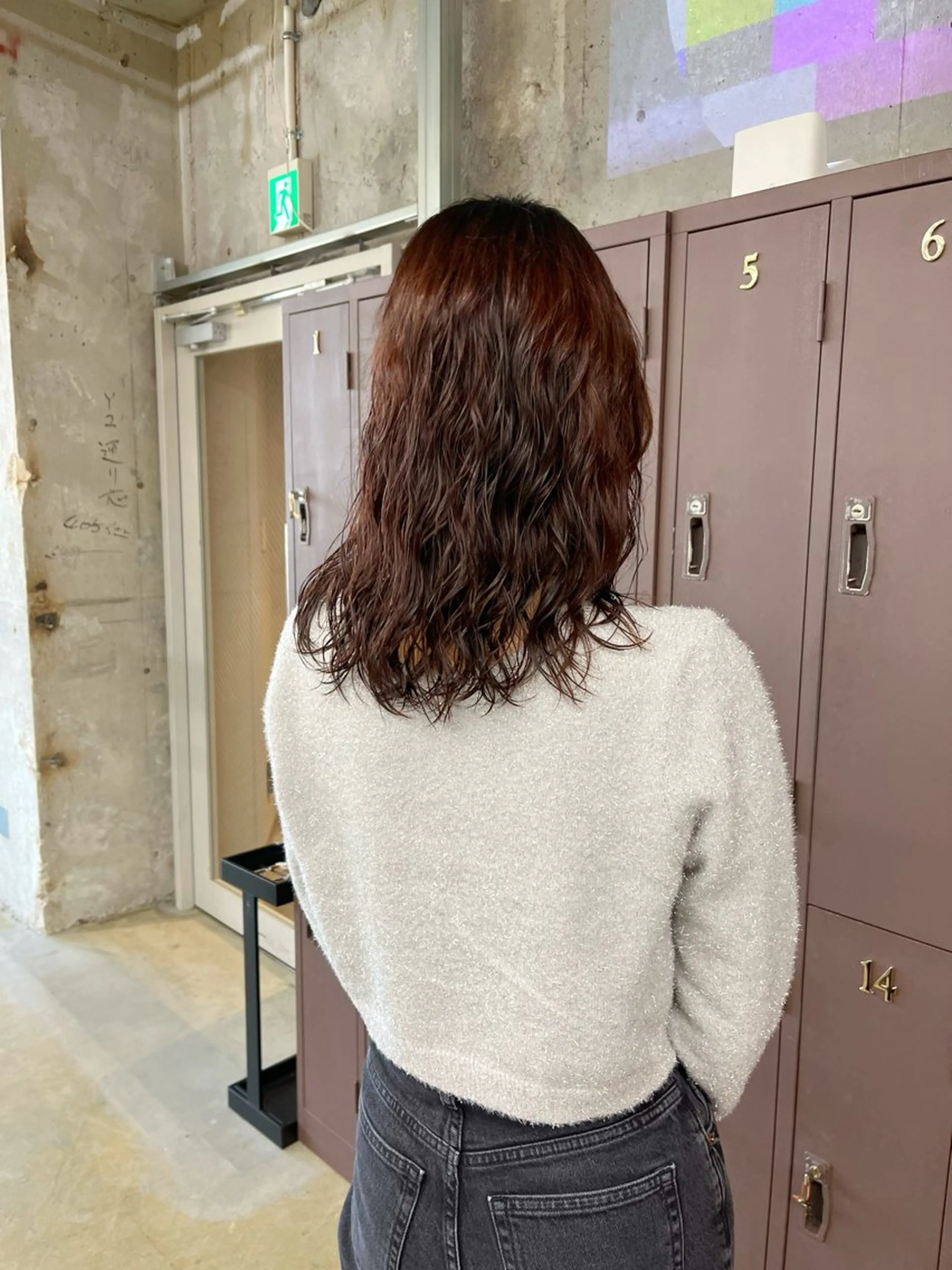 セミロング カラー セミロングパーマ オレンジ カット ヘアカラー パーマ 小木曽智美 /ボブ/ショートのヘアスタイル