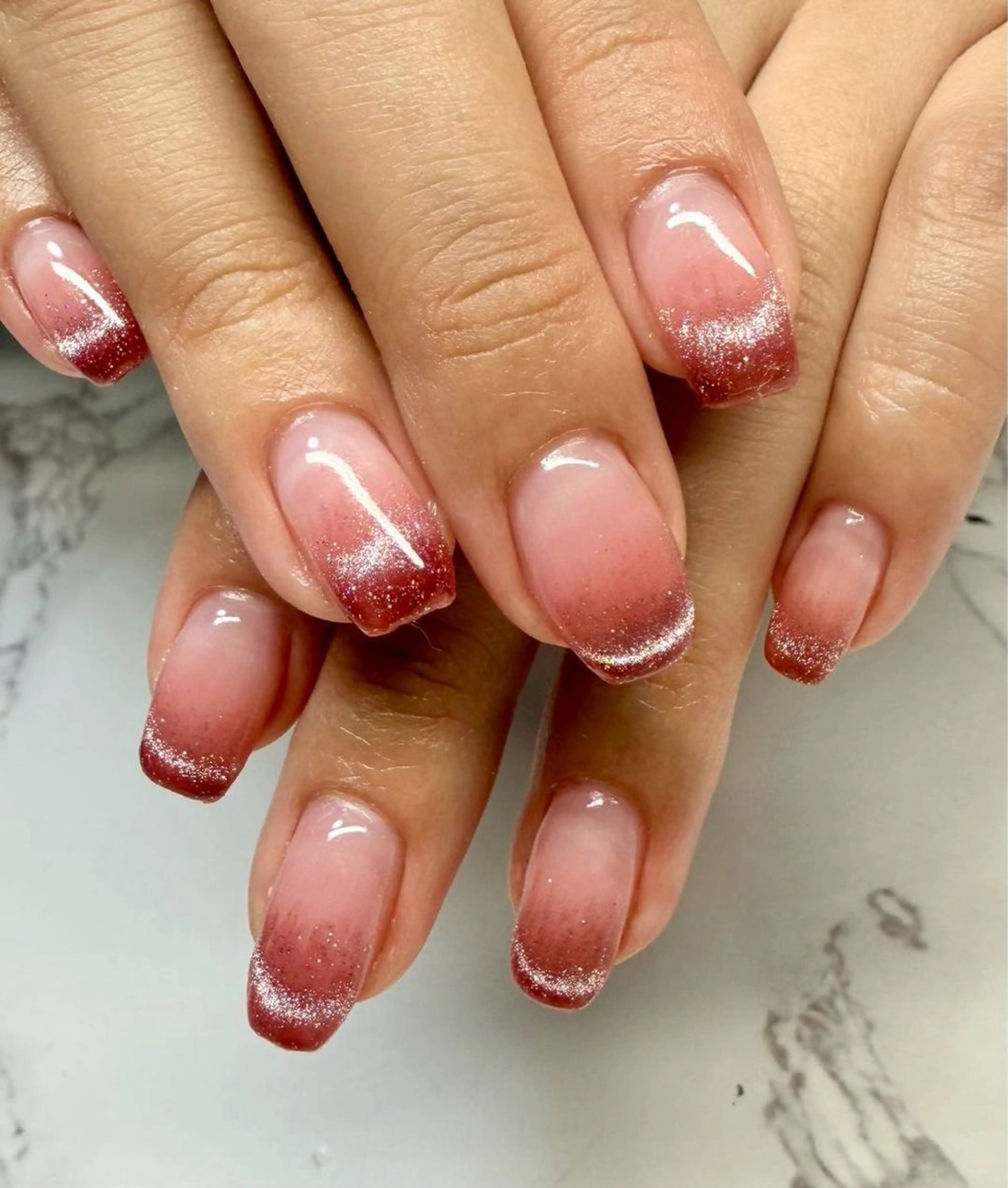 ネイル アートネイル チークネイル フラッシュネイル フラッシュマグ フレンチネイル M.N_ nailのネイルデザイン