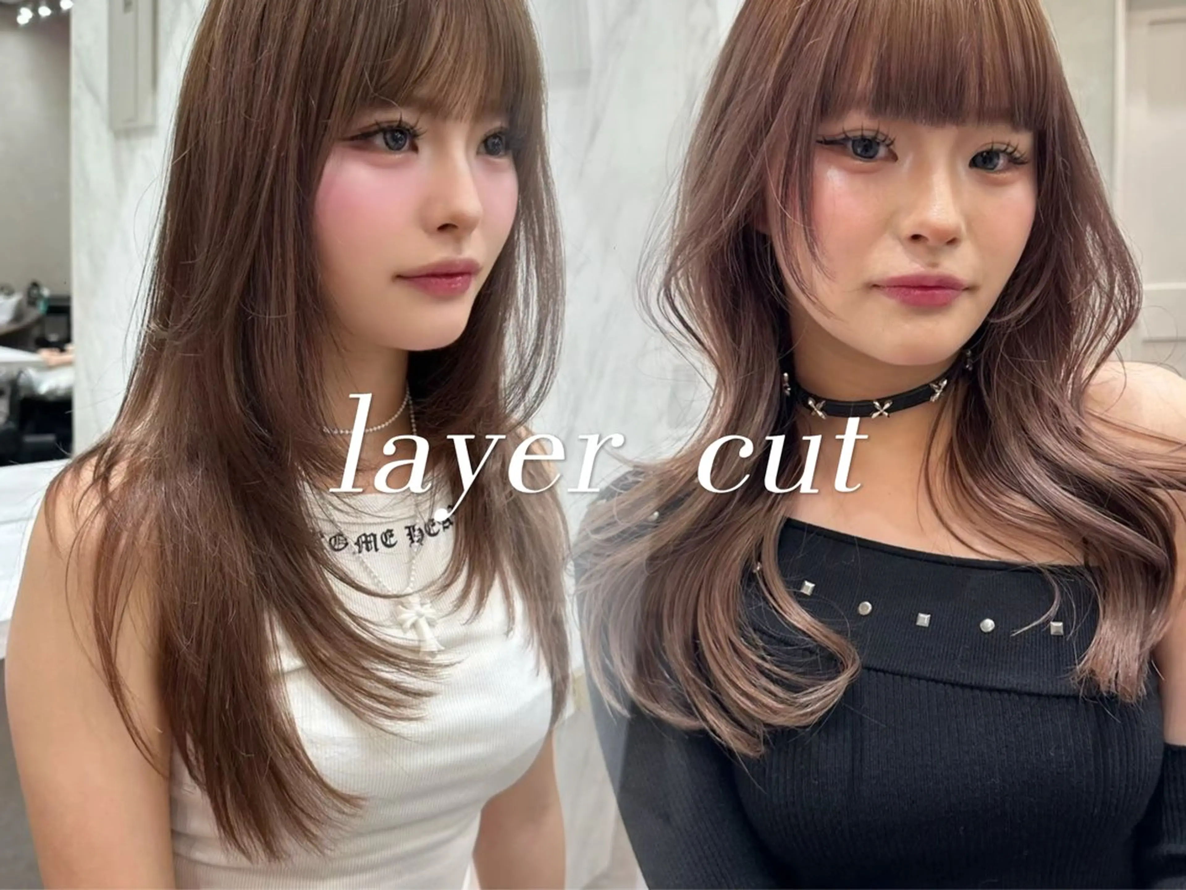 セミロング 顔周りカット 髪質改善 韓国風ヘア レイヤーカット カット ヘアカラー Lond  mare 🦋ayana🦋のヘアスタイル