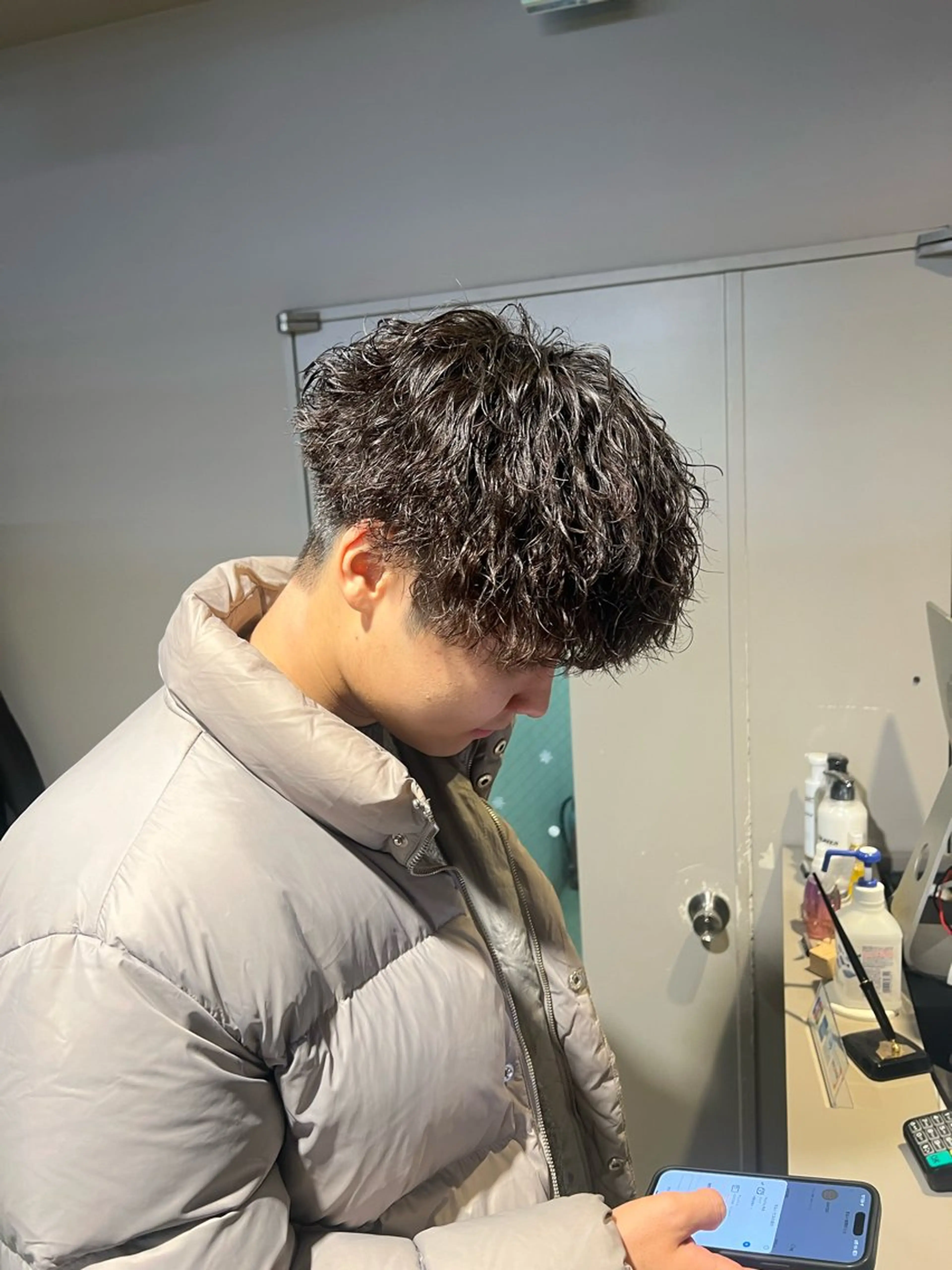 ショート カラー パーマ メンズ カット パーマ 韓国レイヤーカット /REIのヘアスタイル