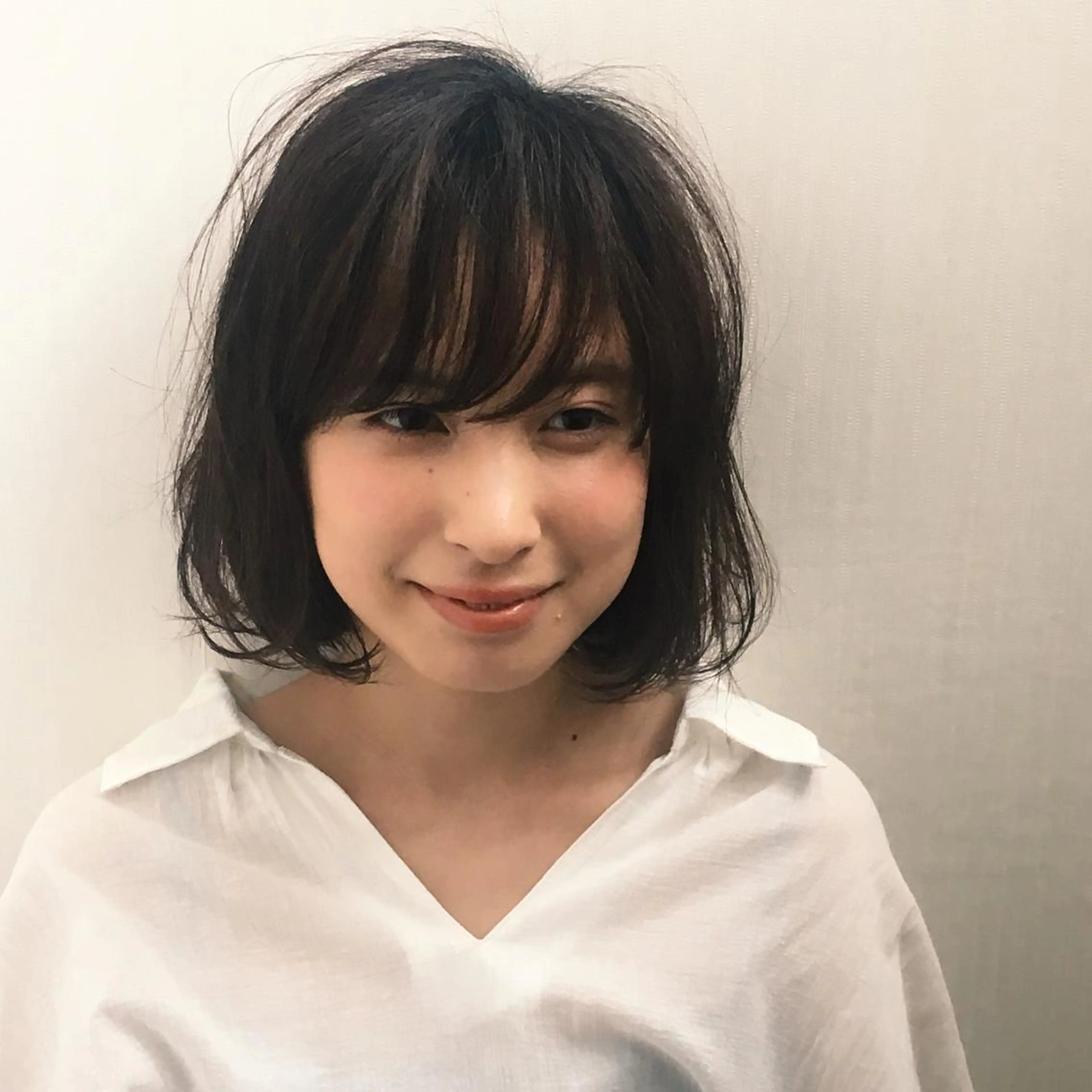 ミディアム カラー パーマ さかい なつみのヘアスタイル