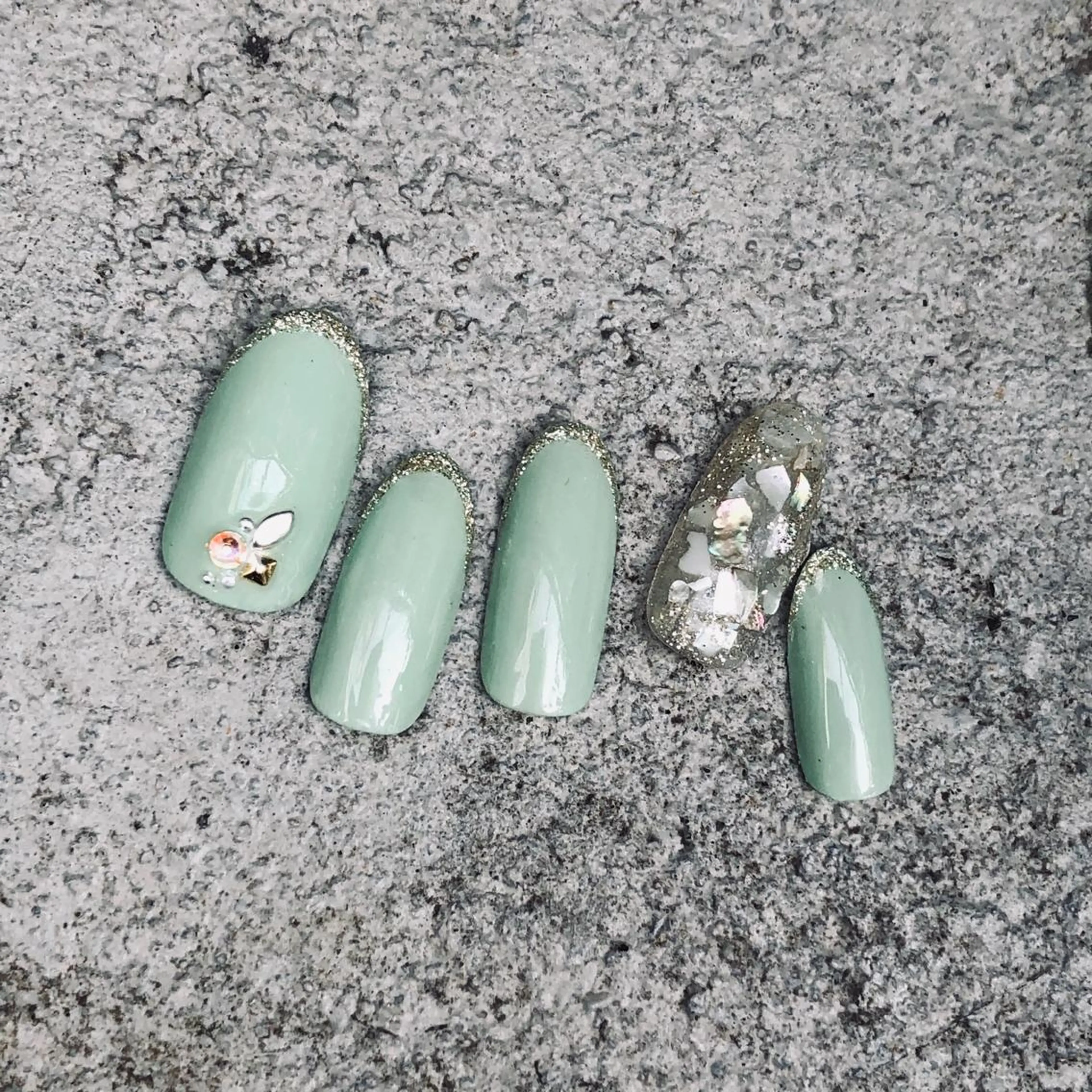 ネイル グリーン shimizu yuuのネイルデザイン