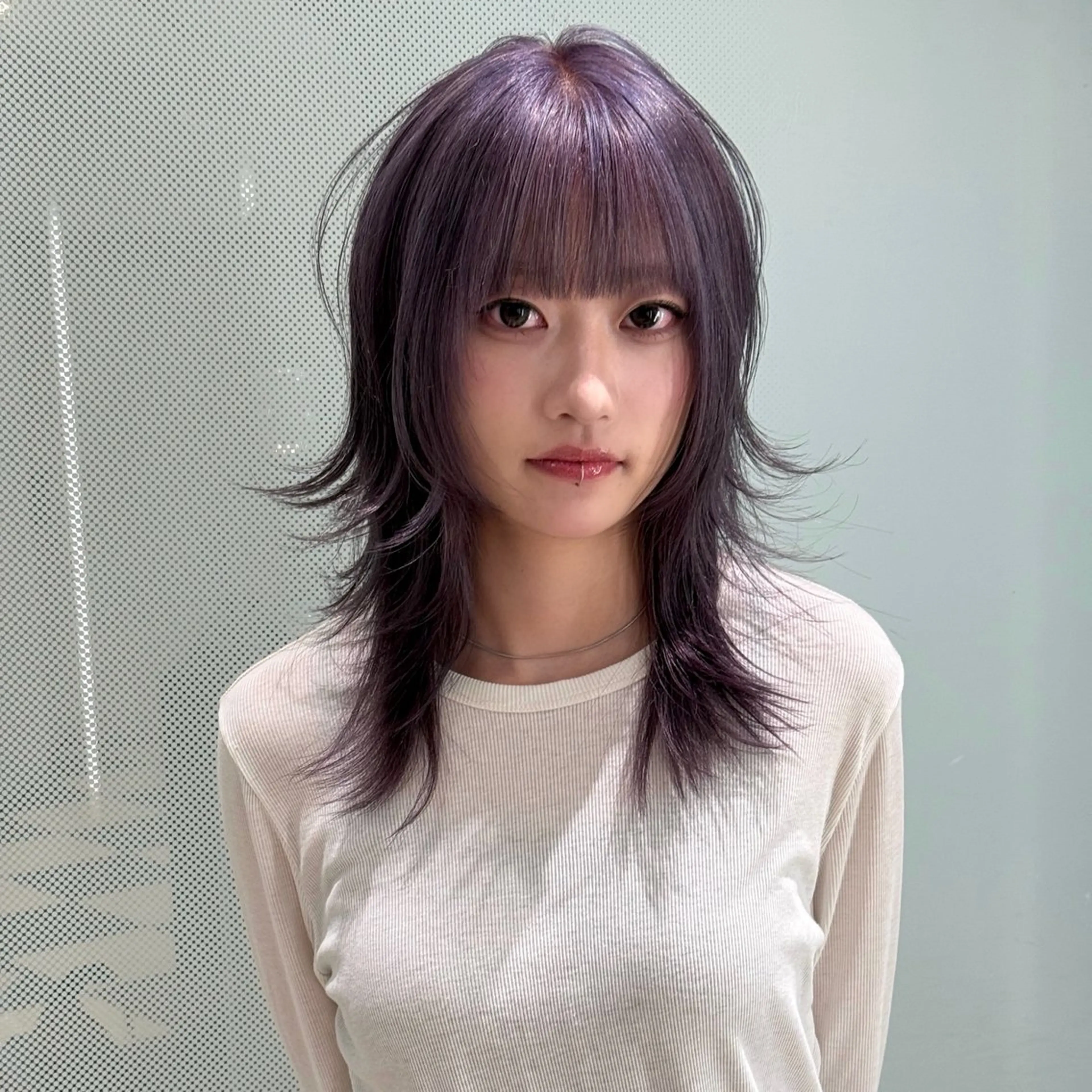 ミディアム anna 韓国レイヤ ー/ ハッシュカットのヘアスタイル