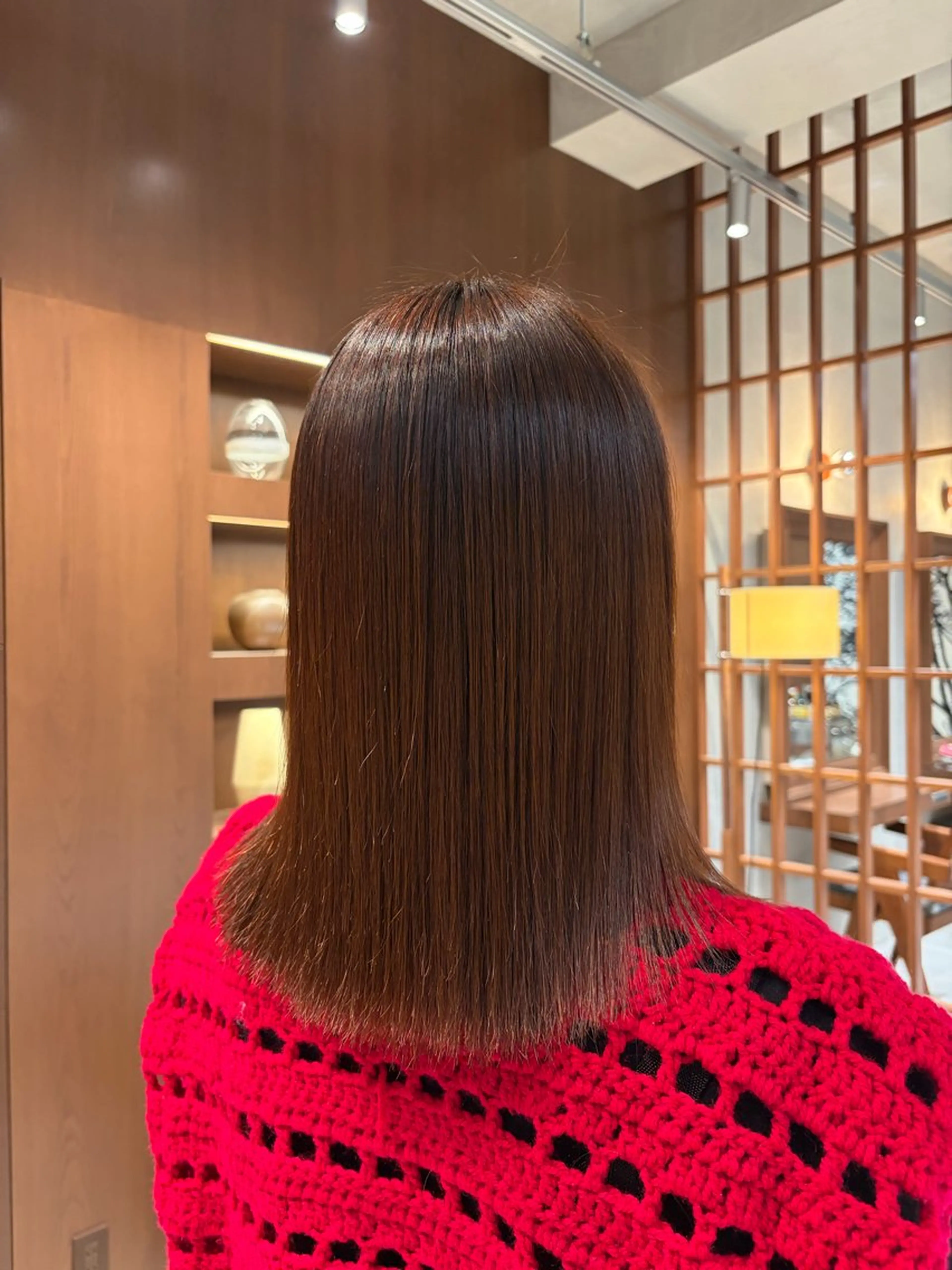 ミディアム 縮毛矯正 松本 菜花のヘアスタイル